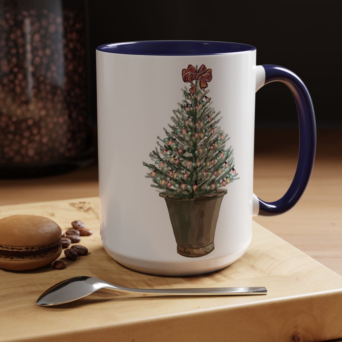 Christmas Tree Two Tone Mug - 11 oz & 15 oz - Blue Cava