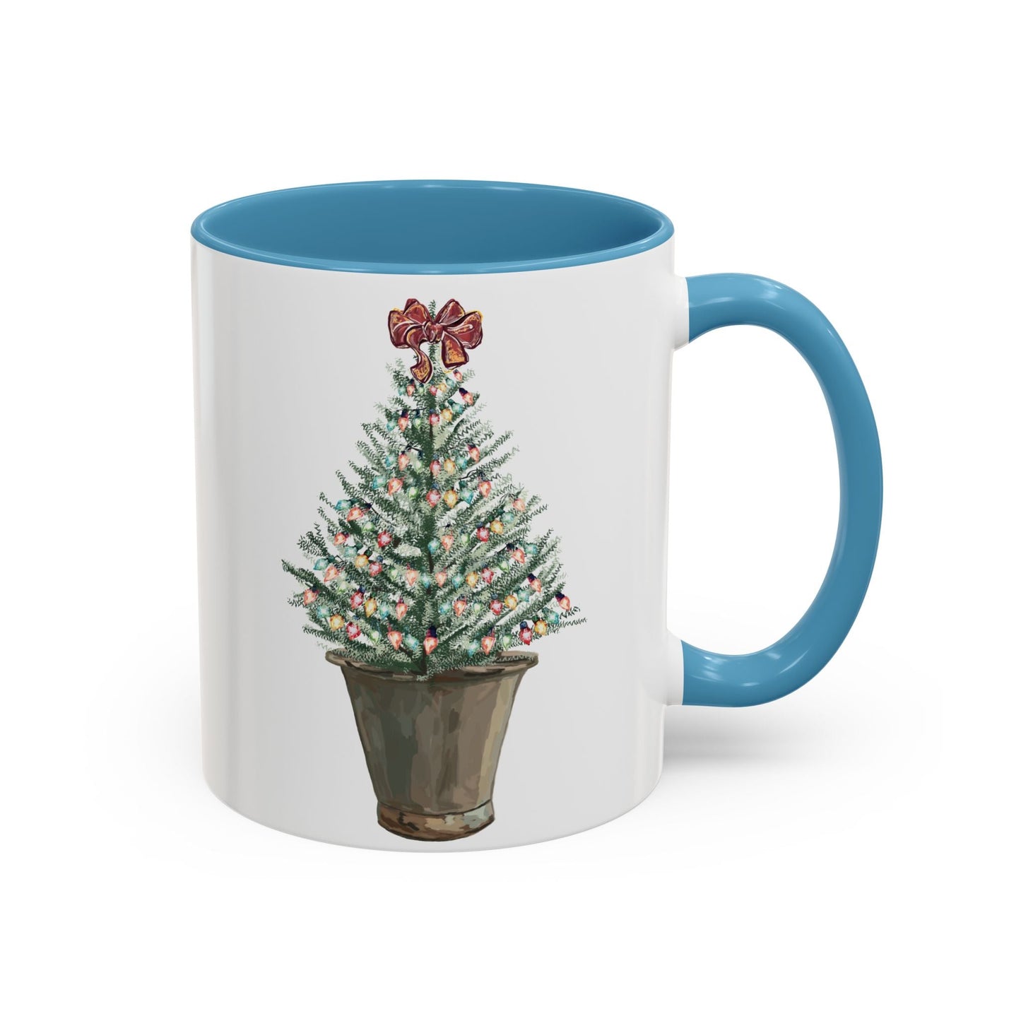 Christmas Tree Two Tone Mug - 11 oz & 15 oz - Blue Cava