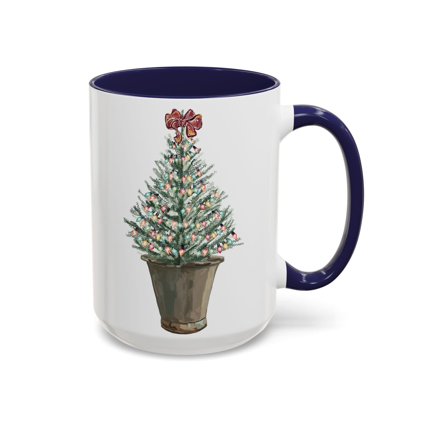 Christmas Tree Two Tone Mug - 11 oz & 15 oz - Blue Cava