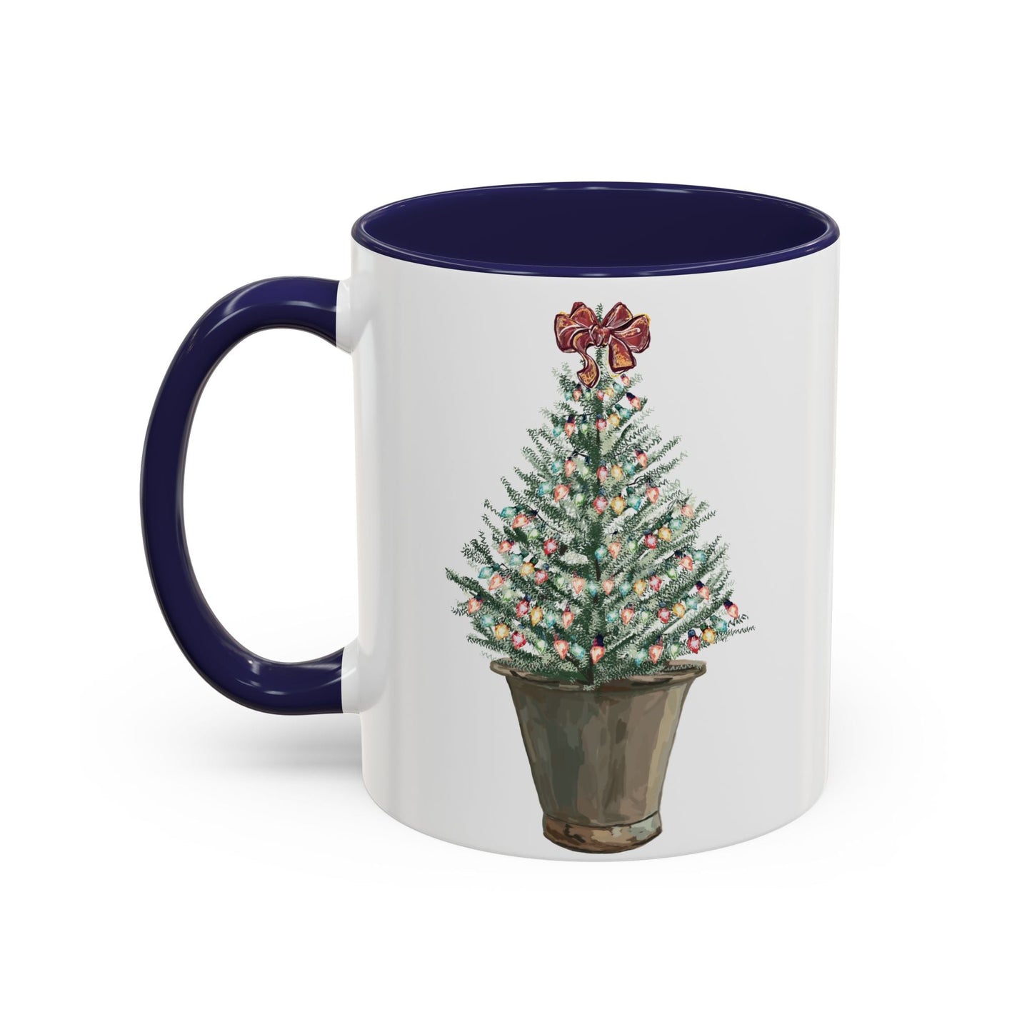 Christmas Tree Two Tone Mug - 11 oz & 15 oz - Blue Cava
