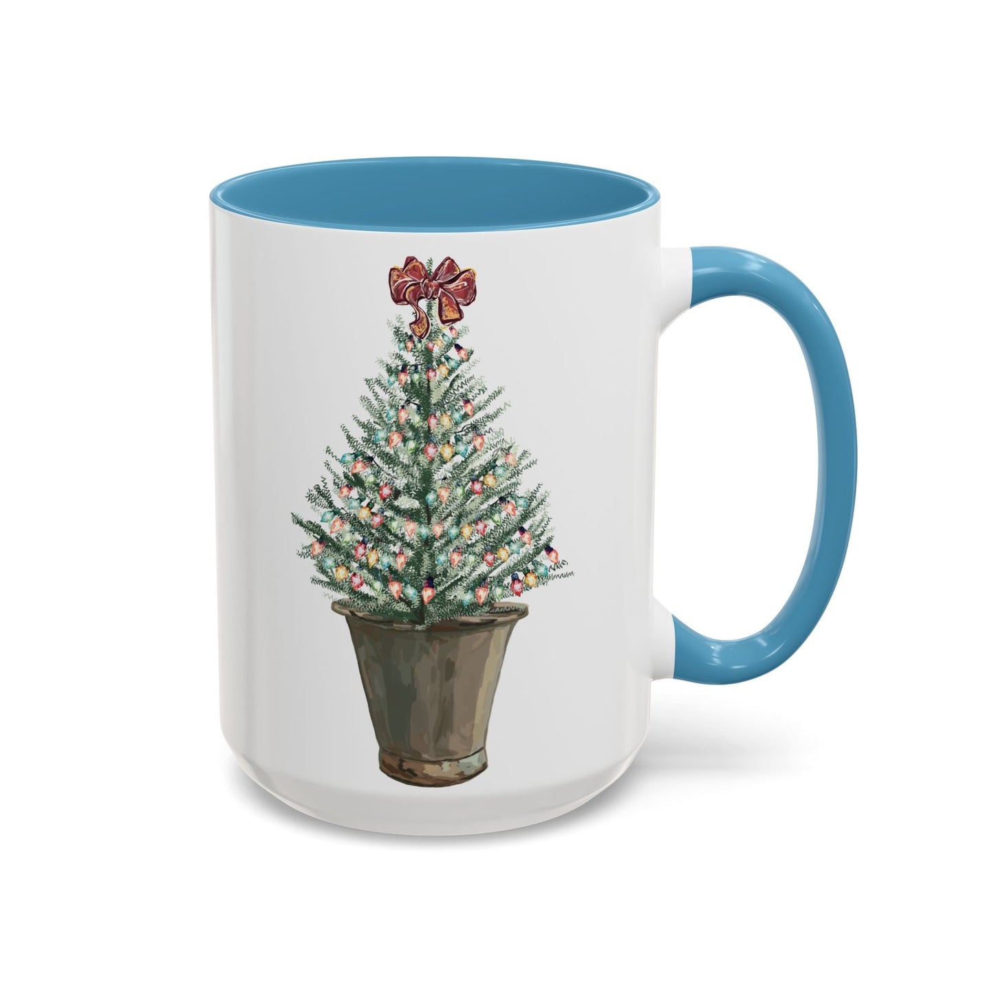 Christmas Tree Two Tone Mug - 11 oz & 15 oz - Blue Cava