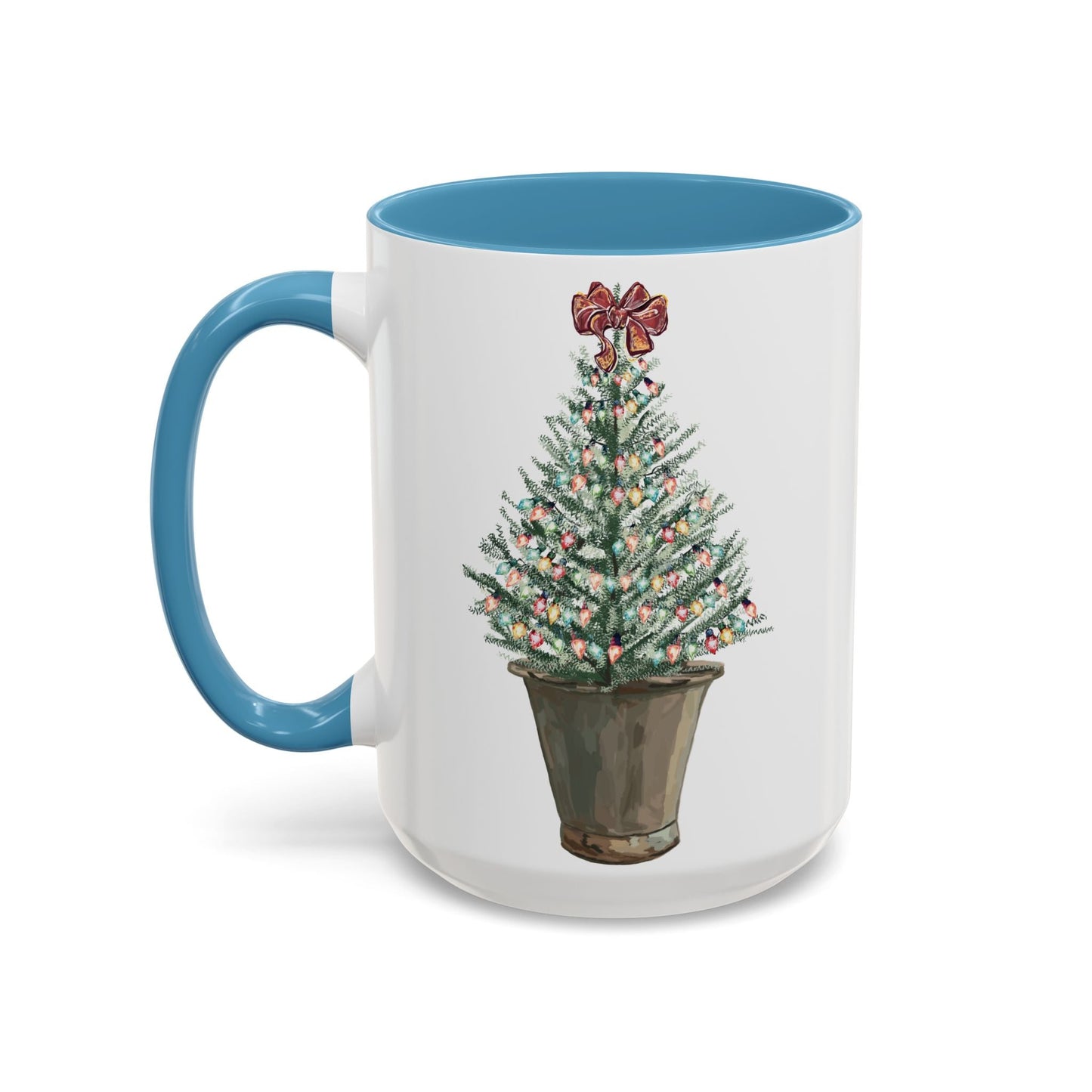 Christmas Tree Two Tone Mug - 11 oz & 15 oz - Blue Cava