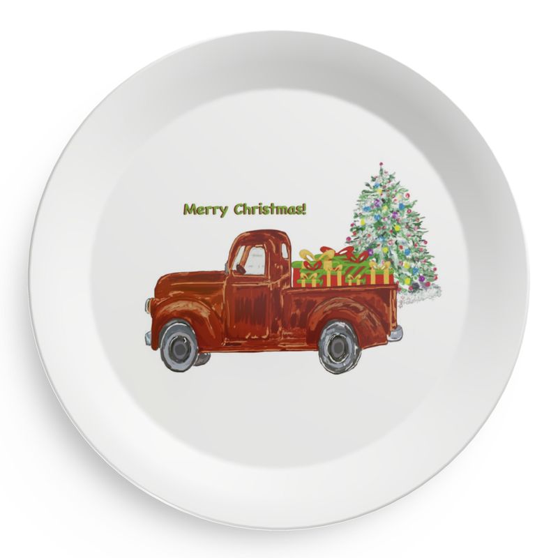 Christmas Truck Party Plates - Blue Cava