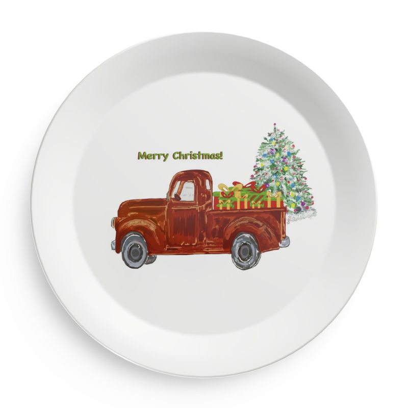 Christmas Truck Party Plates - Blue Cava
