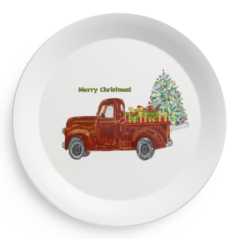 Christmas Truck Party Plates - Blue Cava