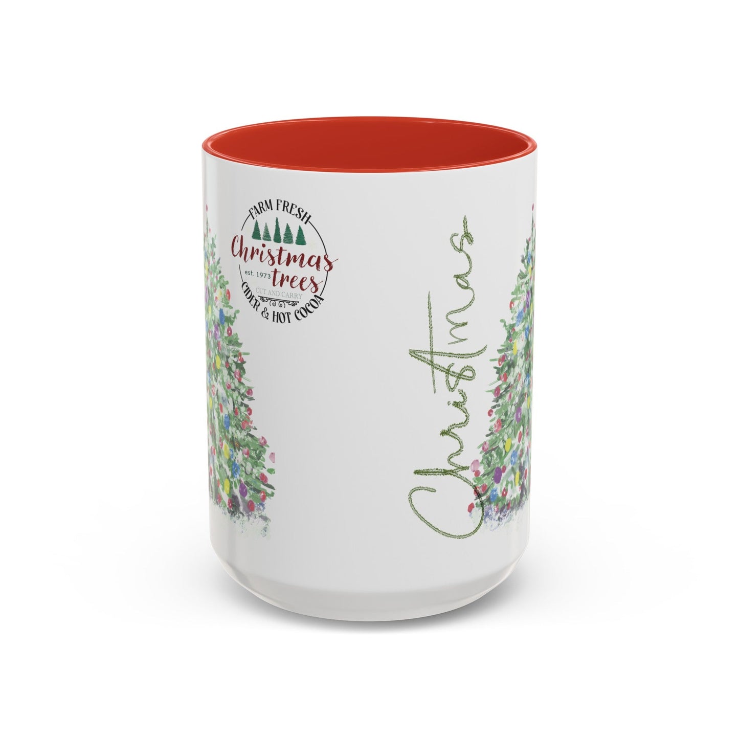 Christmas Two Tone Accent Coffee Mug (11oz, 15oz) - Blue Cava