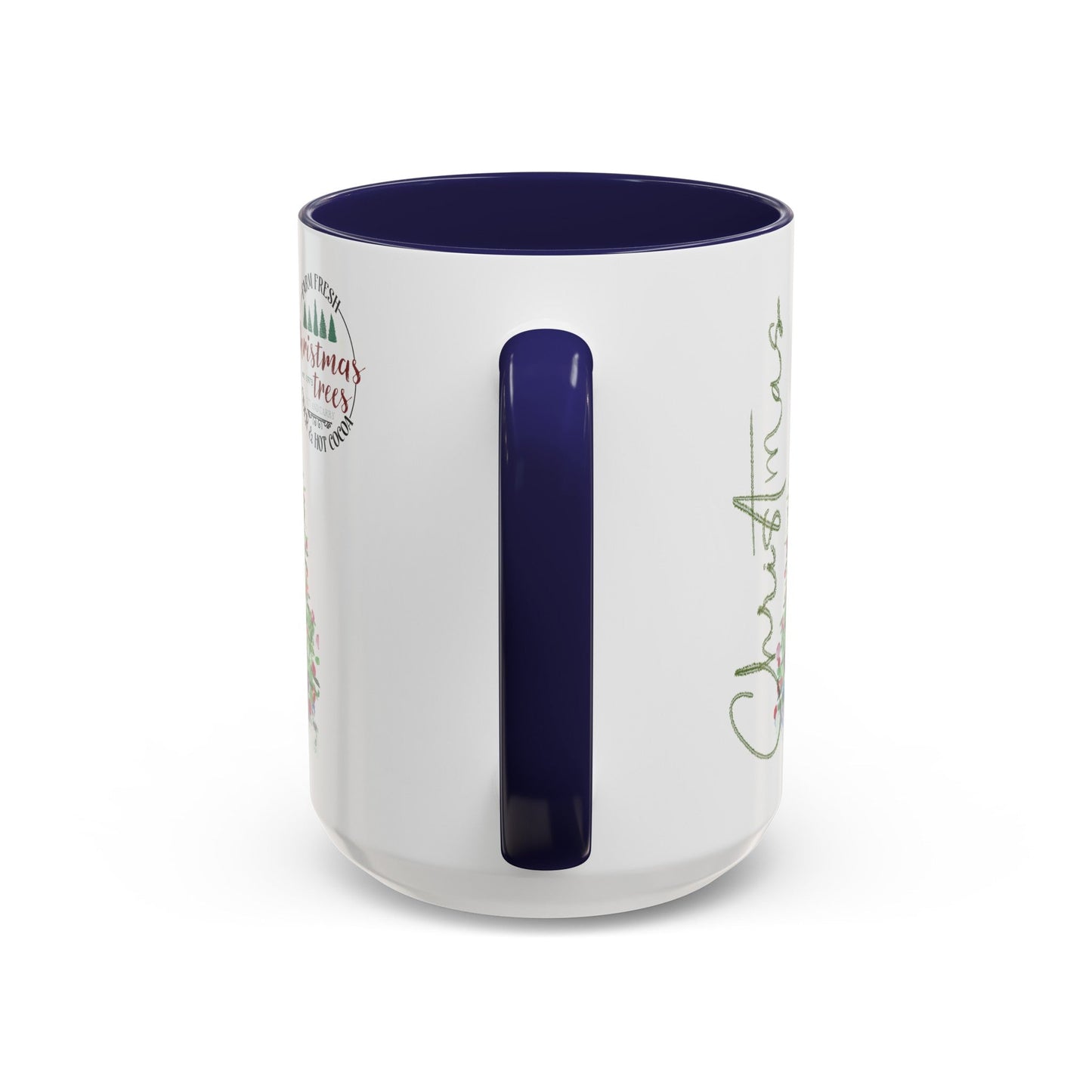 Christmas Two Tone Accent Coffee Mug (11oz, 15oz) - Blue Cava
