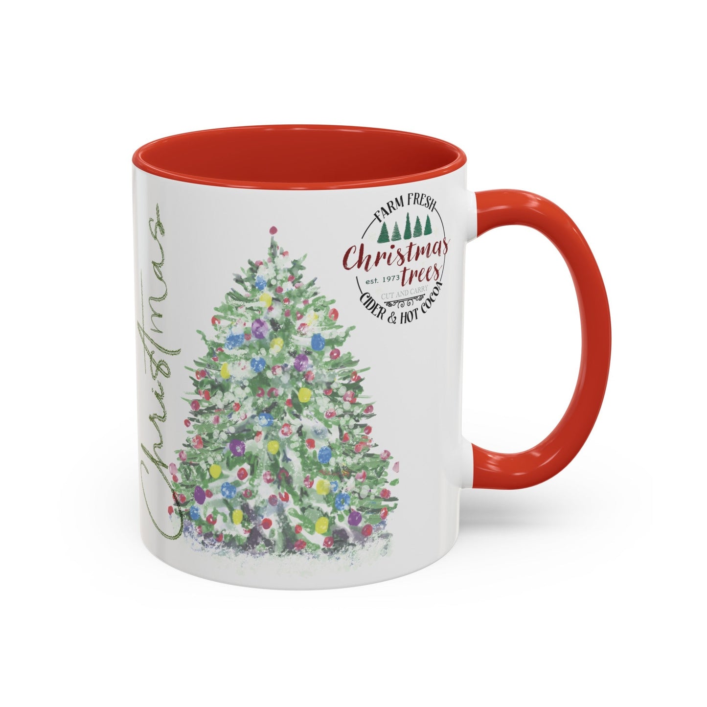 Christmas Two Tone Accent Coffee Mug (11oz, 15oz) - Blue Cava