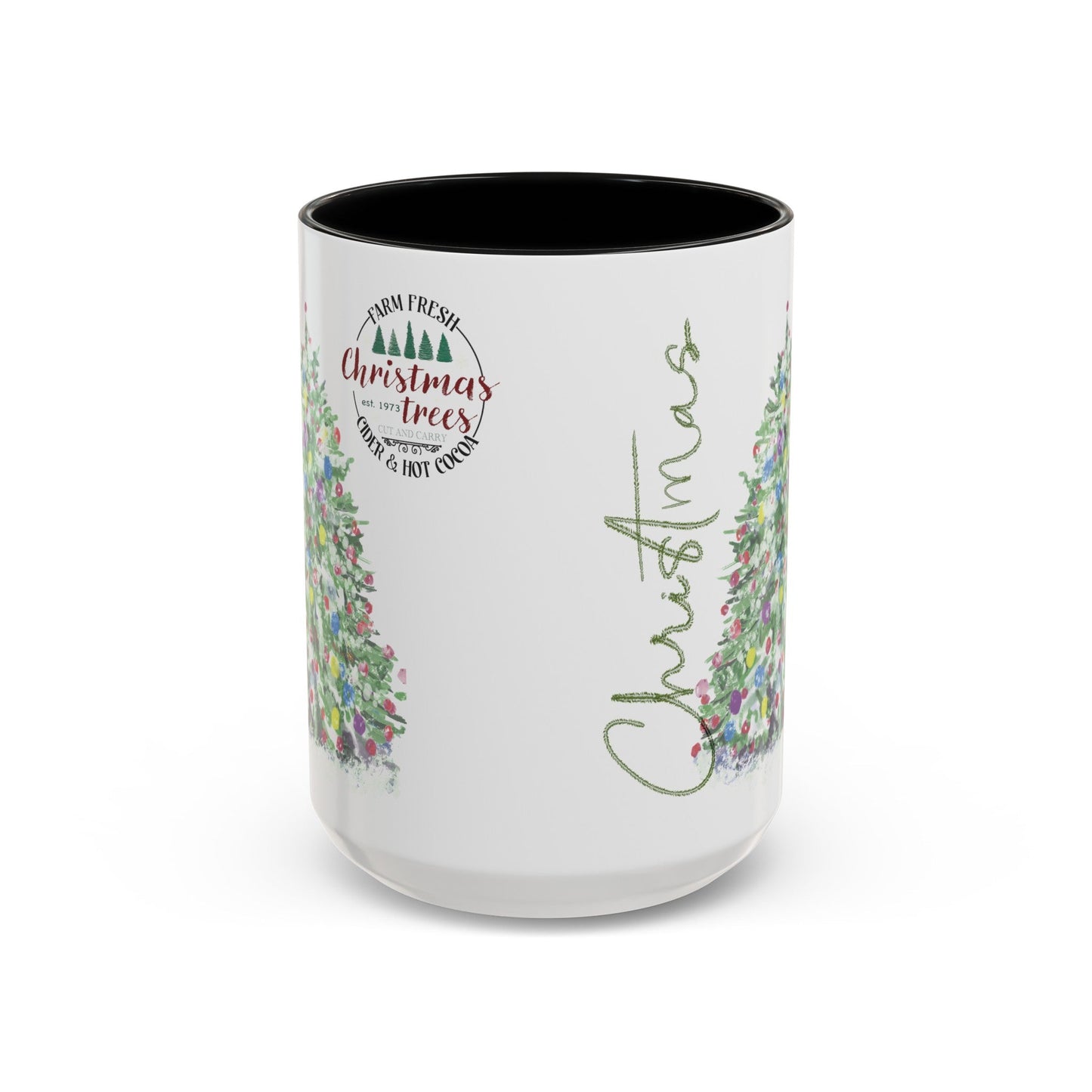 Christmas Two Tone Accent Coffee Mug (11oz, 15oz) - Blue Cava