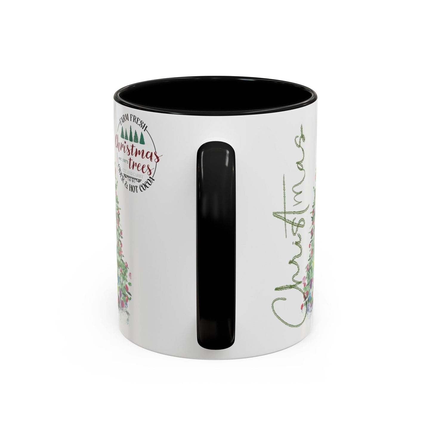 Christmas Two Tone Accent Coffee Mug (11oz, 15oz) - Blue Cava