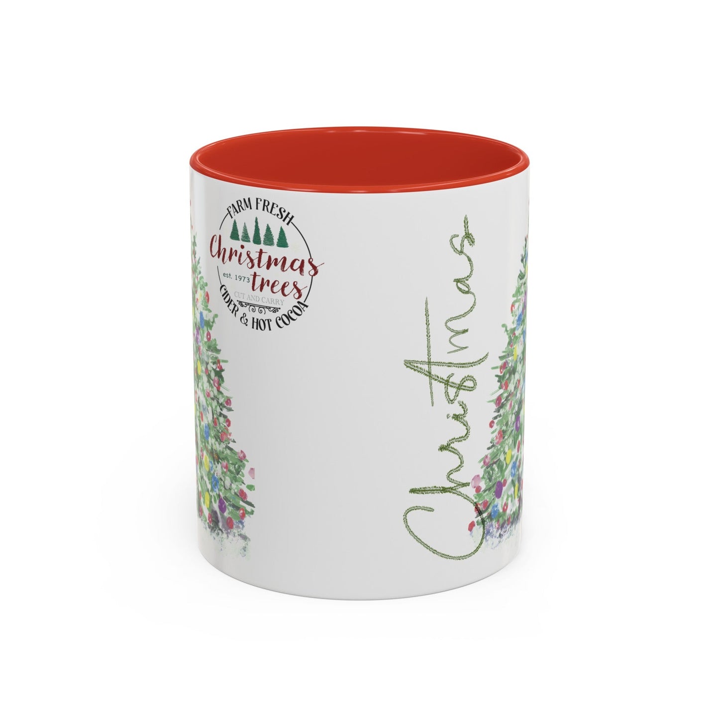 Christmas Two Tone Accent Coffee Mug (11oz, 15oz) - Blue Cava