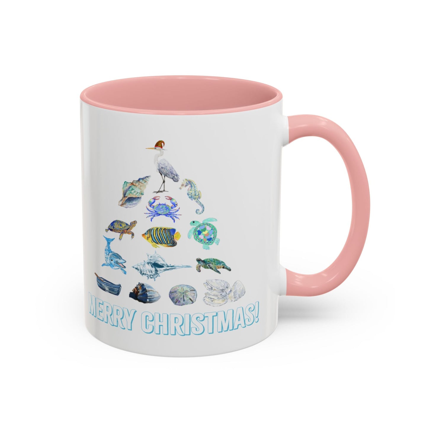 Coastal Christmas Tree Two Tone Coffee Mug (11, 15oz) - Blue Cava
