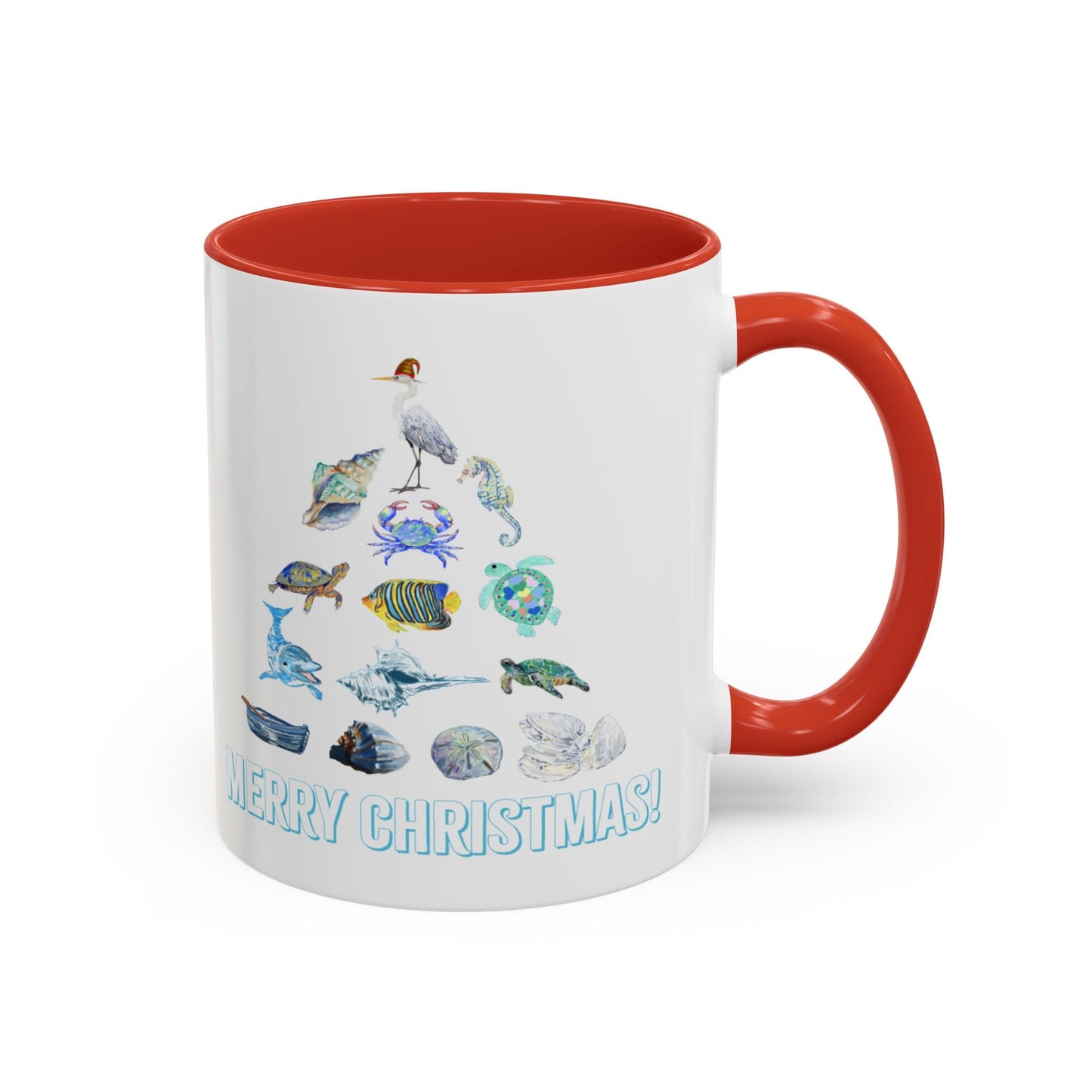 Coastal Christmas Tree Two Tone Coffee Mug (11, 15oz) - Blue Cava