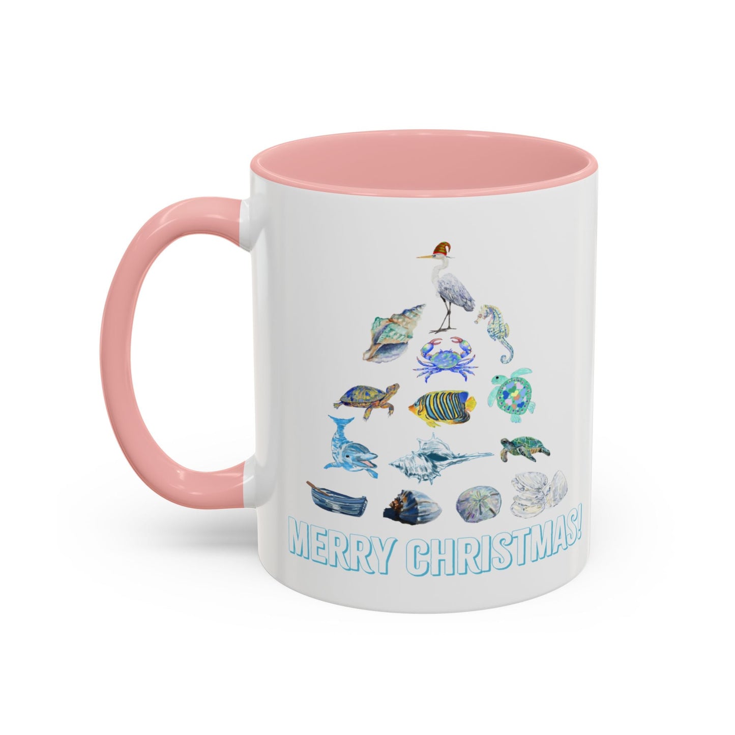 Coastal Christmas Tree Two Tone Coffee Mug (11, 15oz) - Blue Cava