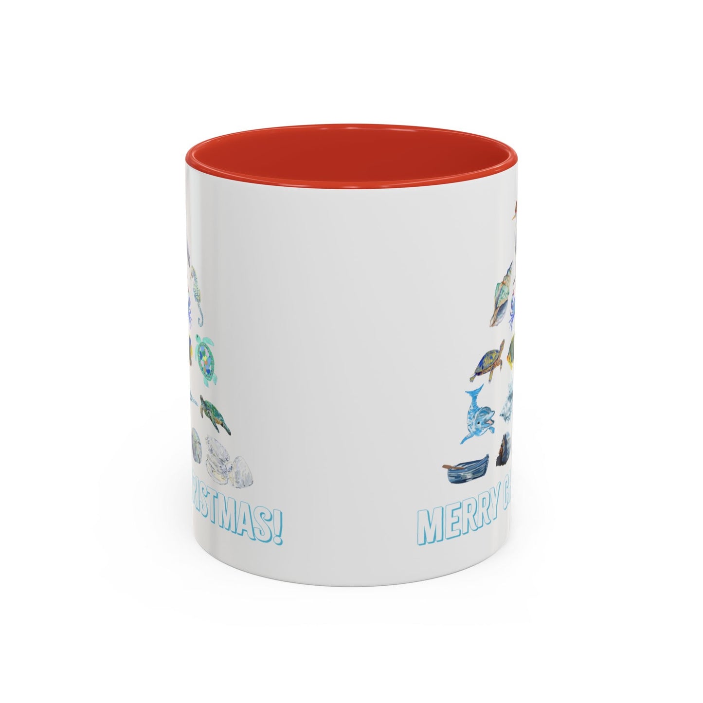 Coastal Christmas Tree Two Tone Coffee Mug (11, 15oz) - Blue Cava
