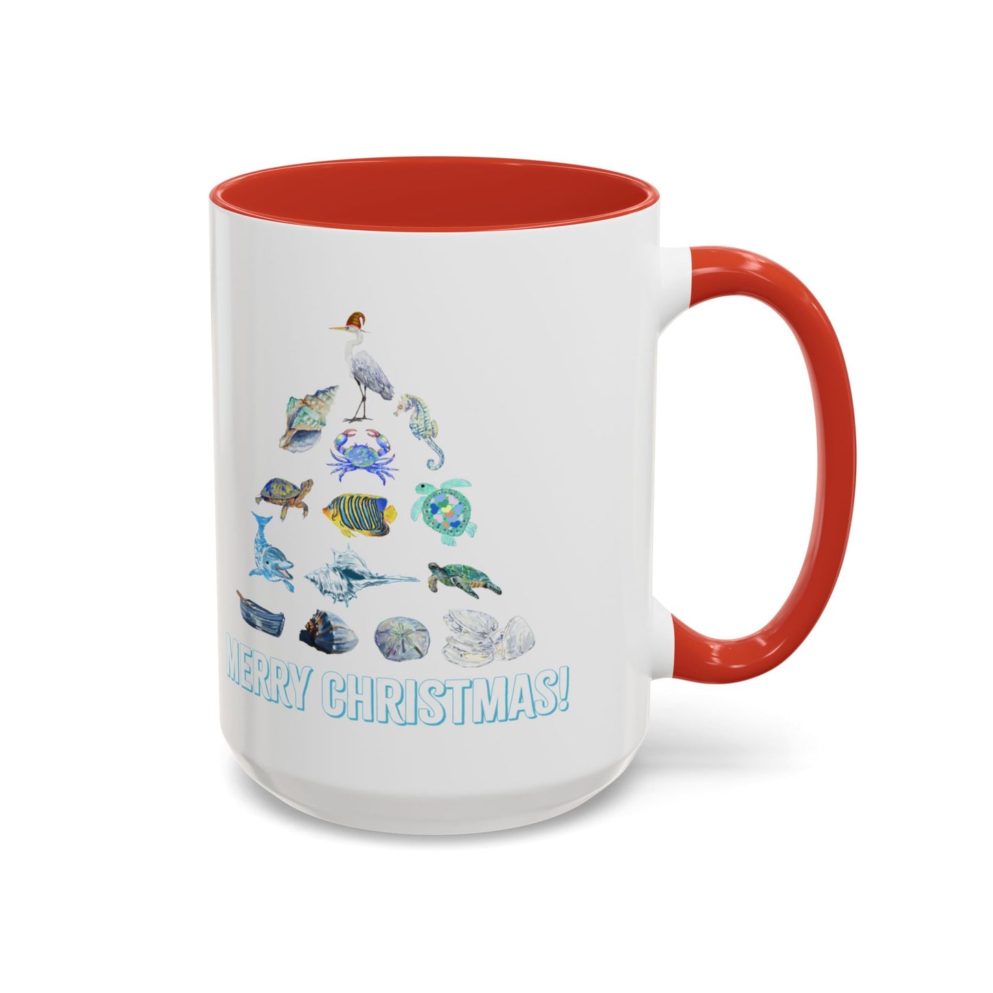 Coastal Christmas Tree Two Tone Coffee Mug (11, 15oz) - Blue Cava