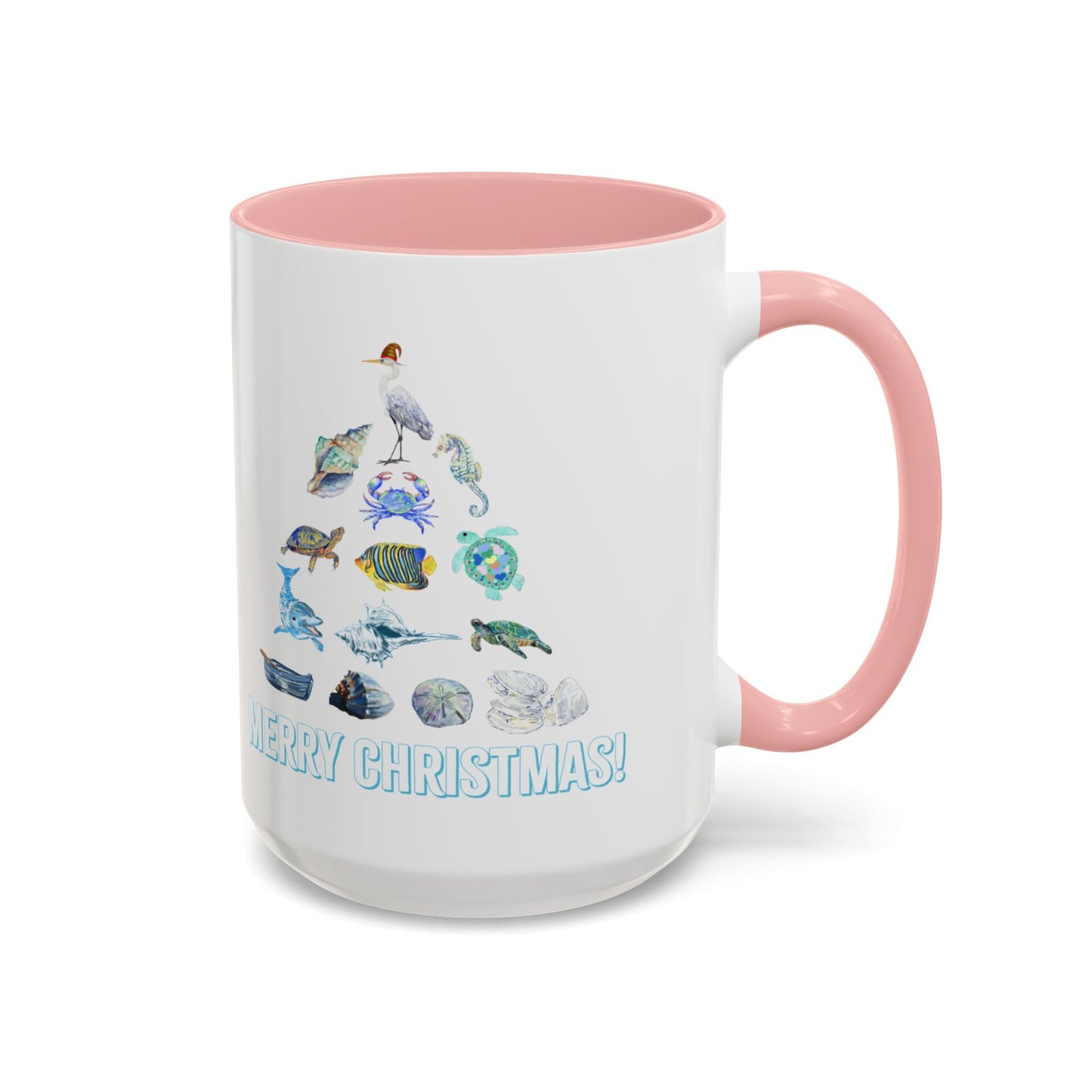 Coastal Christmas Tree Two Tone Coffee Mug (11, 15oz) - Blue Cava