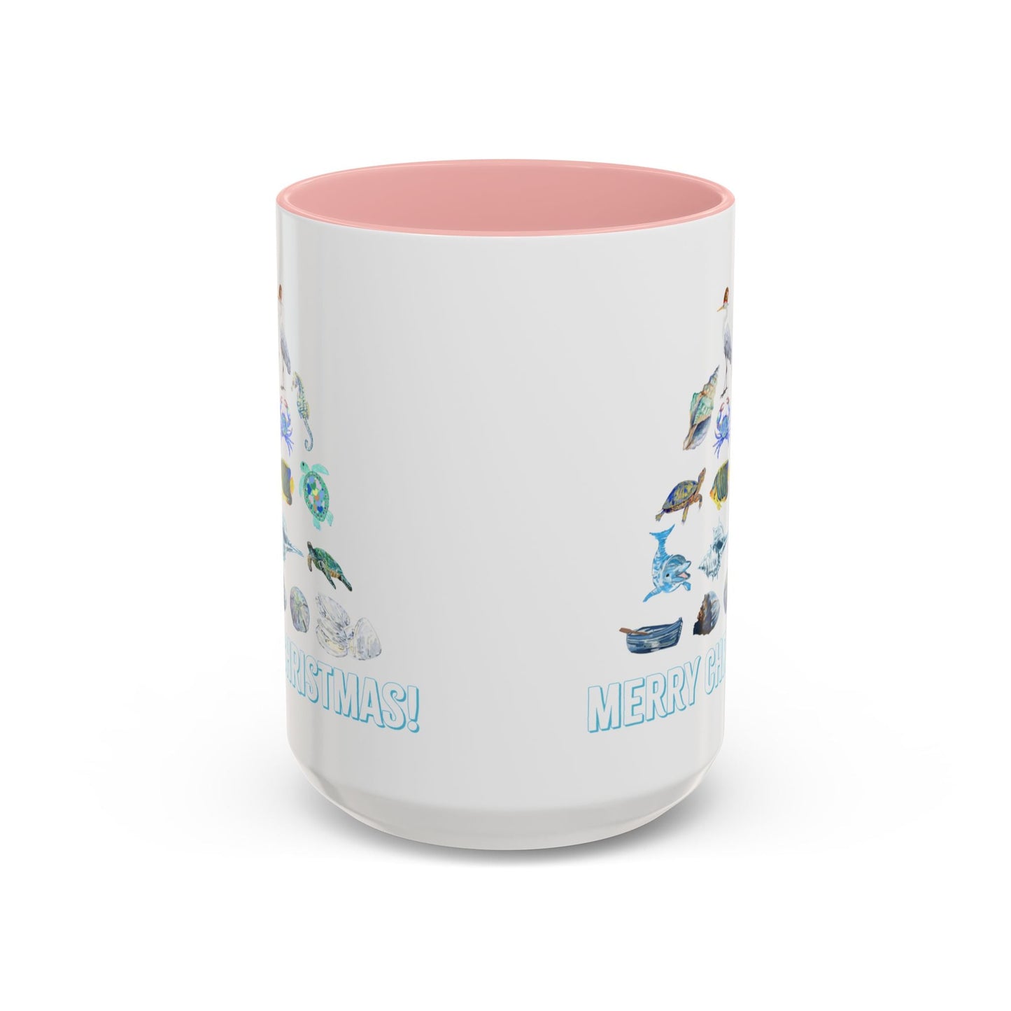 Coastal Christmas Tree Two Tone Coffee Mug (11, 15oz) - Blue Cava