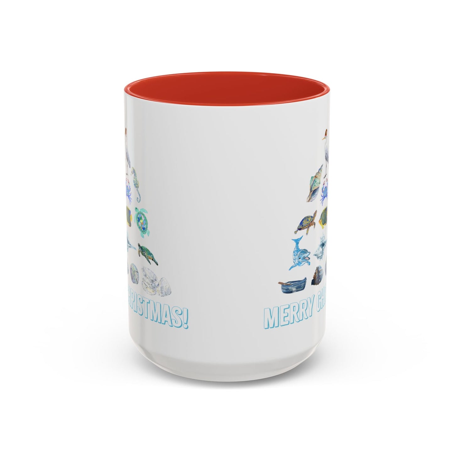 Coastal Christmas Tree Two Tone Coffee Mug (11, 15oz) - Blue Cava