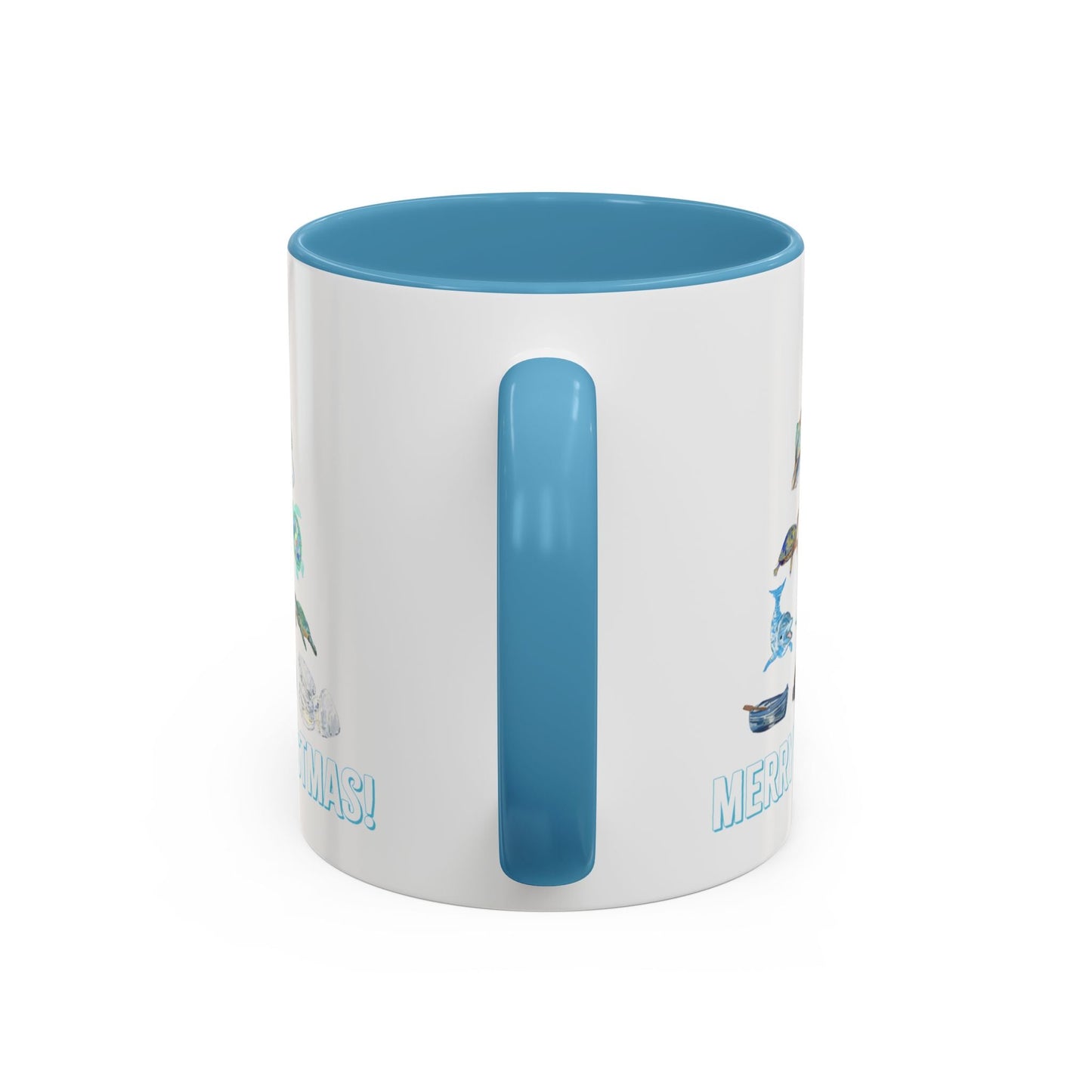 Coastal Christmas Tree Two Tone Coffee Mug (11, 15oz) - Blue Cava