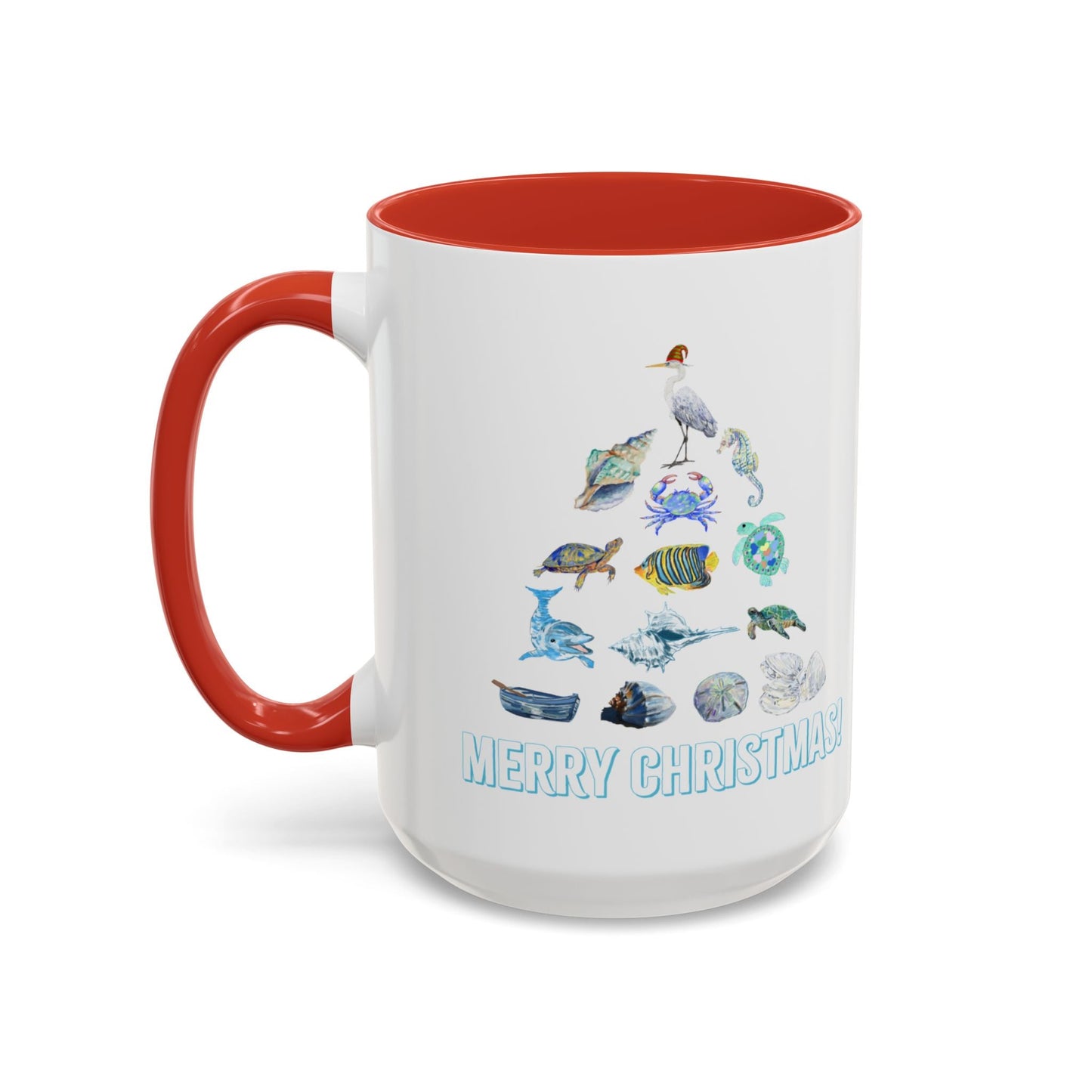 Coastal Christmas Tree Two Tone Coffee Mug (11, 15oz) - Blue Cava