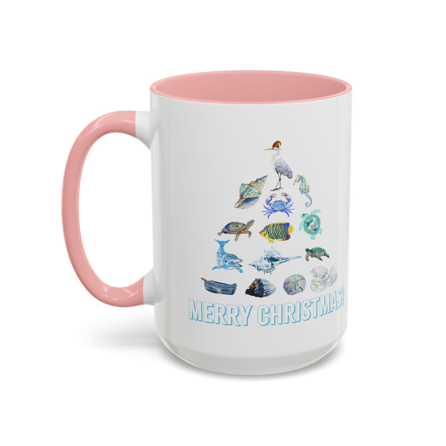 Coastal Christmas Tree Two Tone Coffee Mug (11, 15oz) - Blue Cava