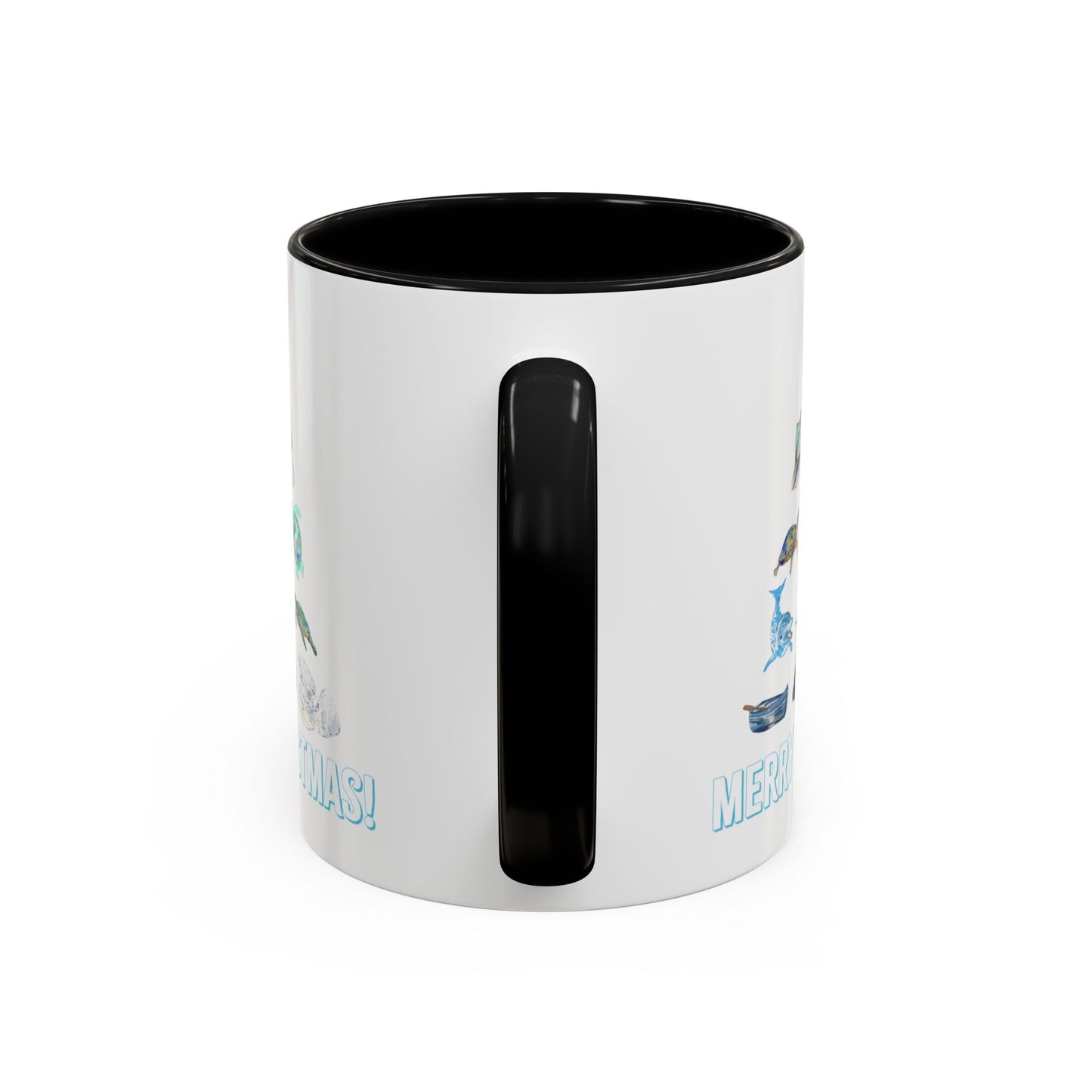 Coastal Christmas Tree Two Tone Coffee Mug (11, 15oz) - Blue Cava