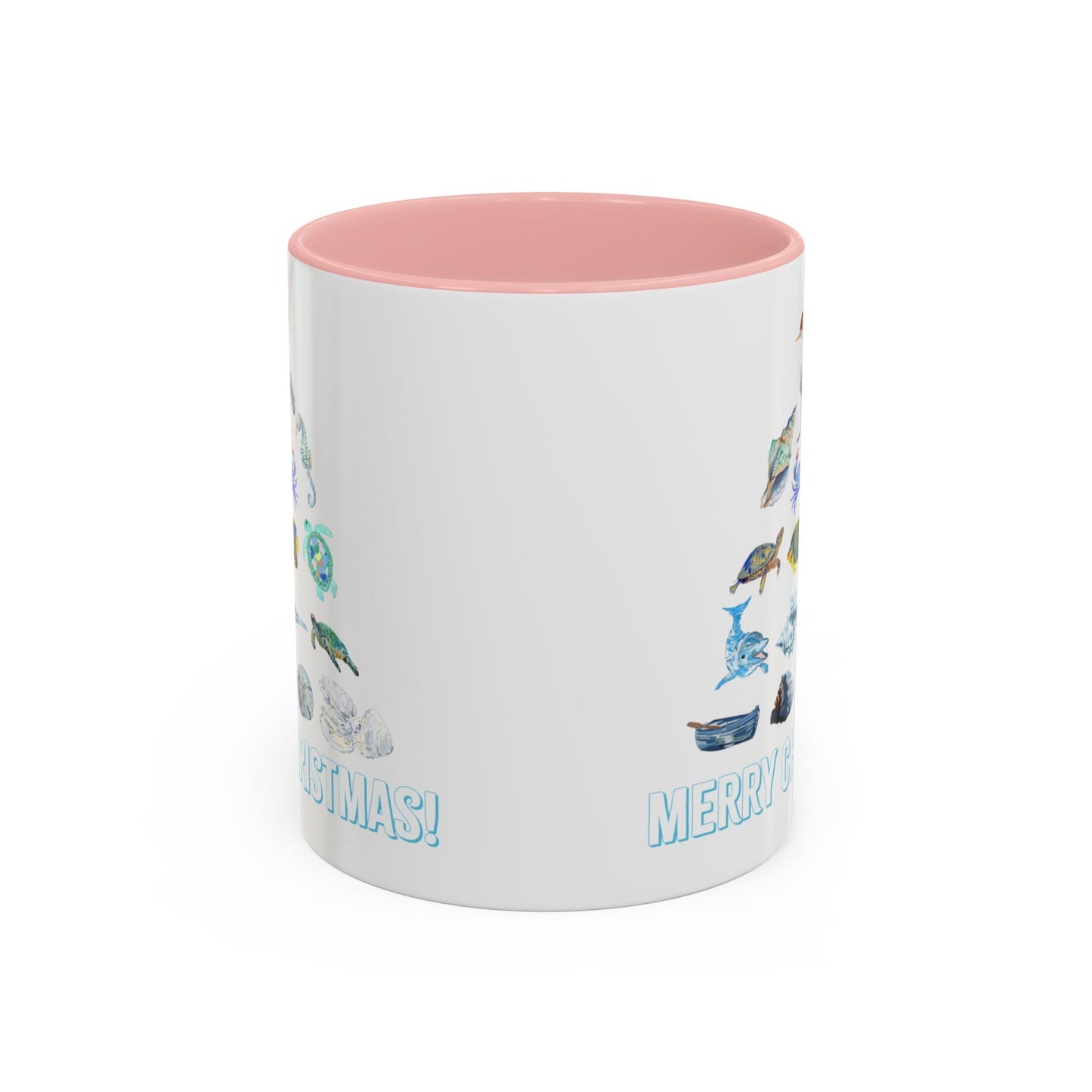 Coastal Christmas Tree Two Tone Coffee Mug (11, 15oz) - Blue Cava