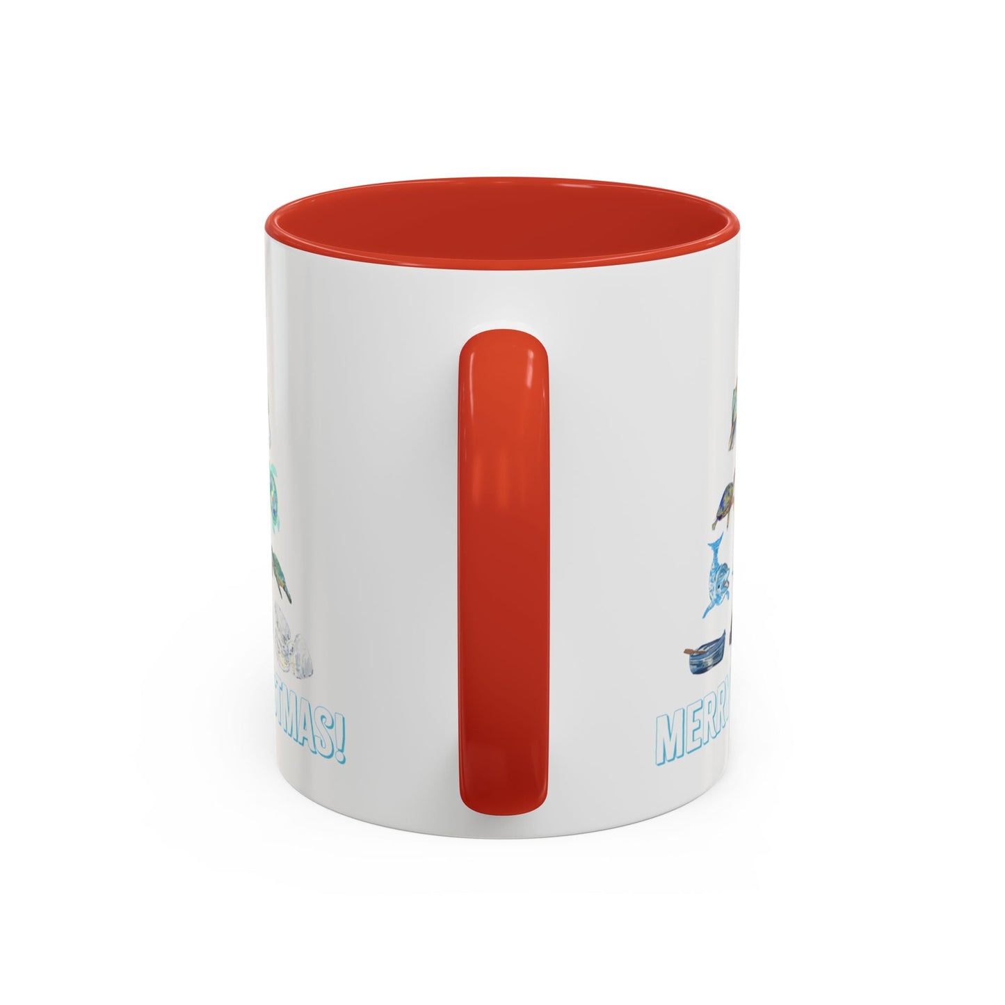 Coastal Christmas Tree Two Tone Coffee Mug (11, 15oz) - Blue Cava