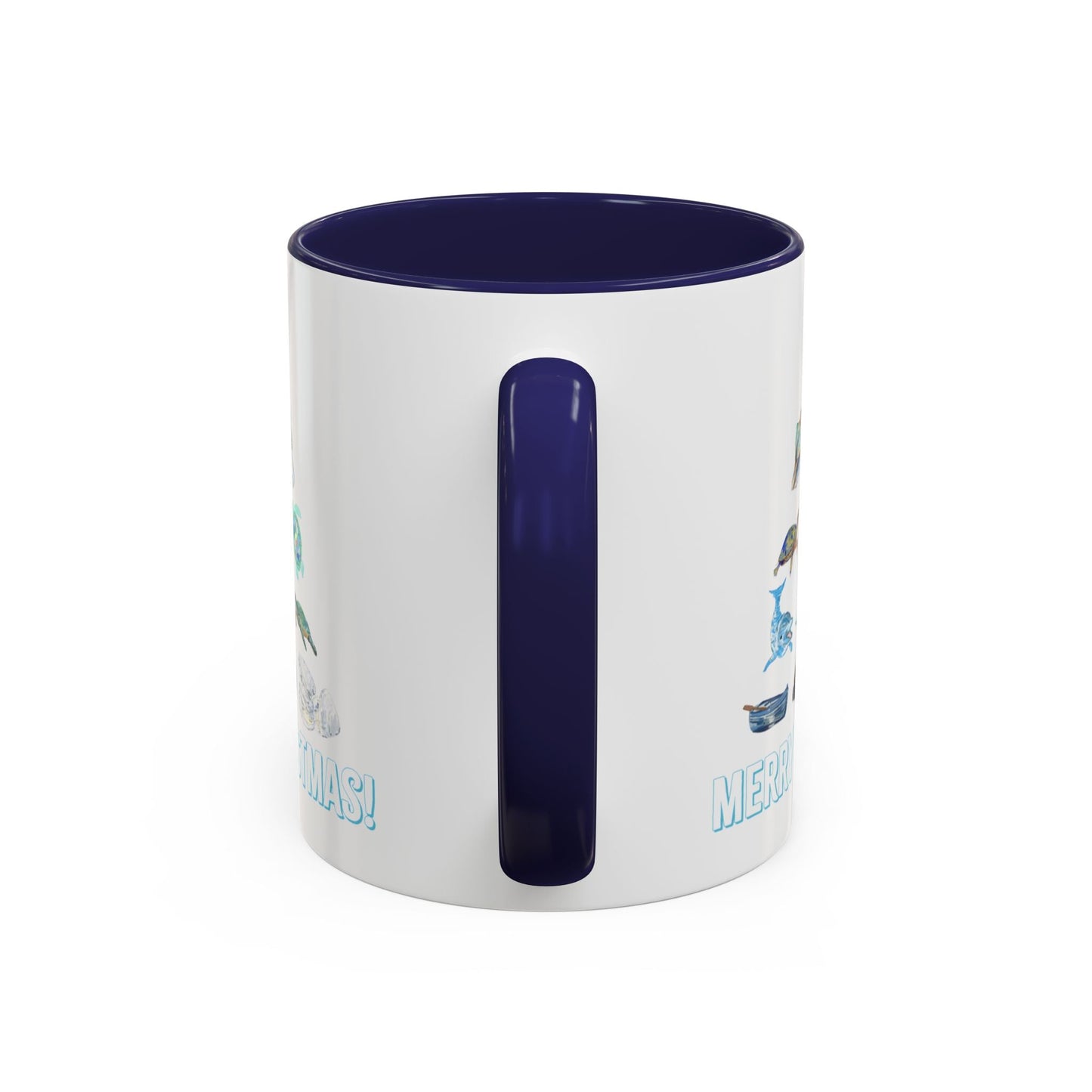 Coastal Christmas Tree Two Tone Coffee Mug (11, 15oz) - Blue Cava