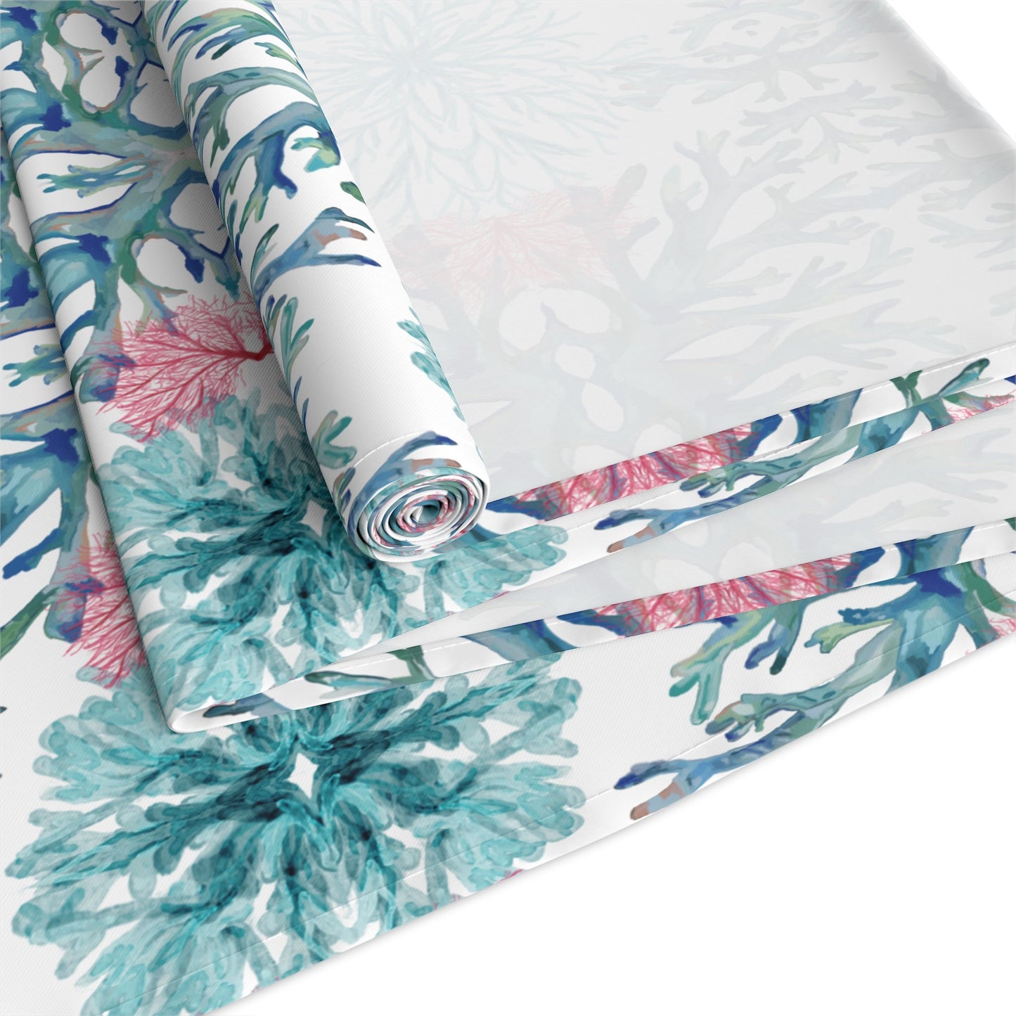 Coastal Coral Table Runner - 16” x 72” - Blue Cava