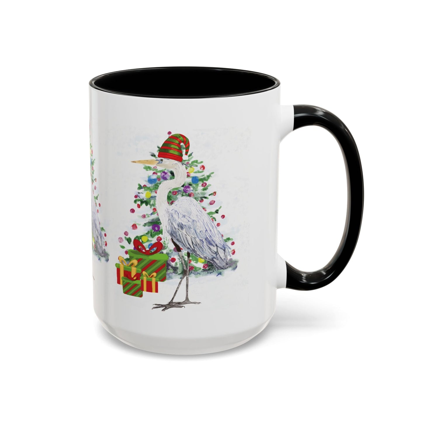Coastal Egret Christmas Coffee Mug (11oz & 15oz) - Blue Cava