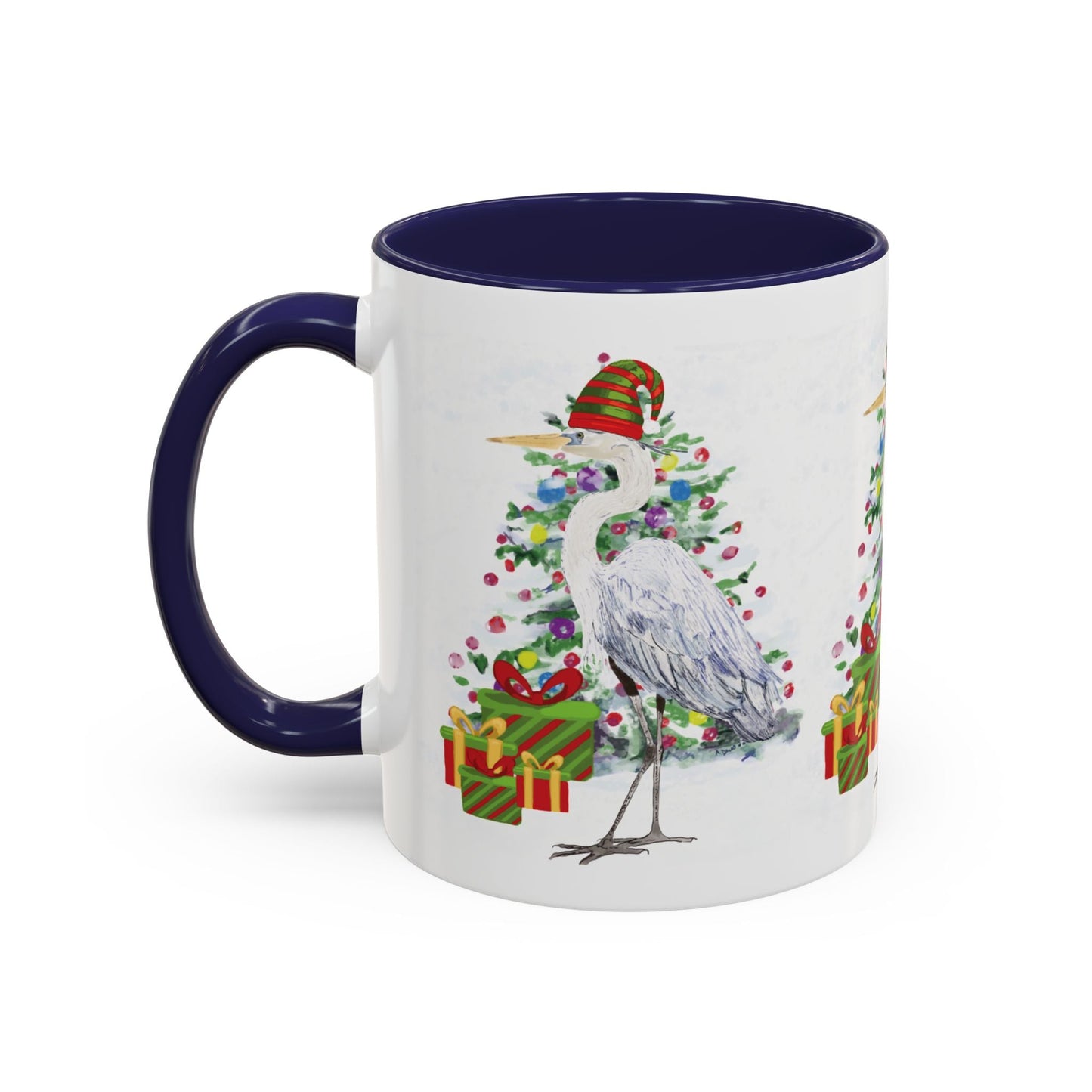 Coastal Egret Christmas Coffee Mug (11oz & 15oz) - Blue Cava