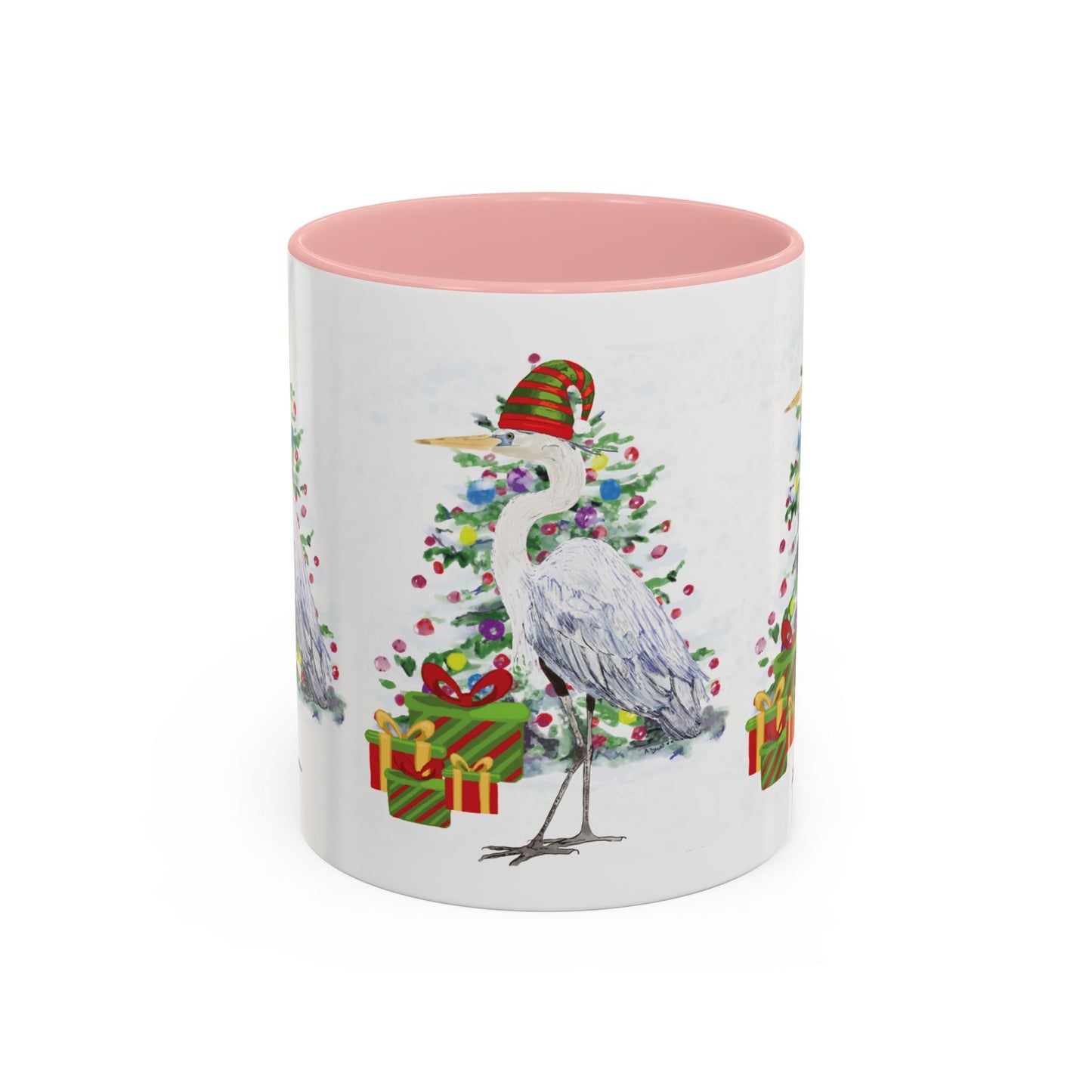 Coastal Egret Christmas Coffee Mug (11oz & 15oz) - Blue Cava