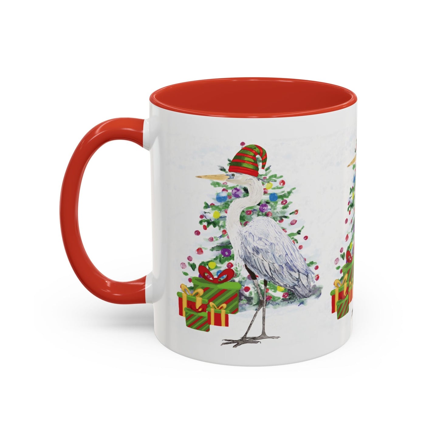 Coastal Egret Christmas Coffee Mug (11oz & 15oz) - Blue Cava