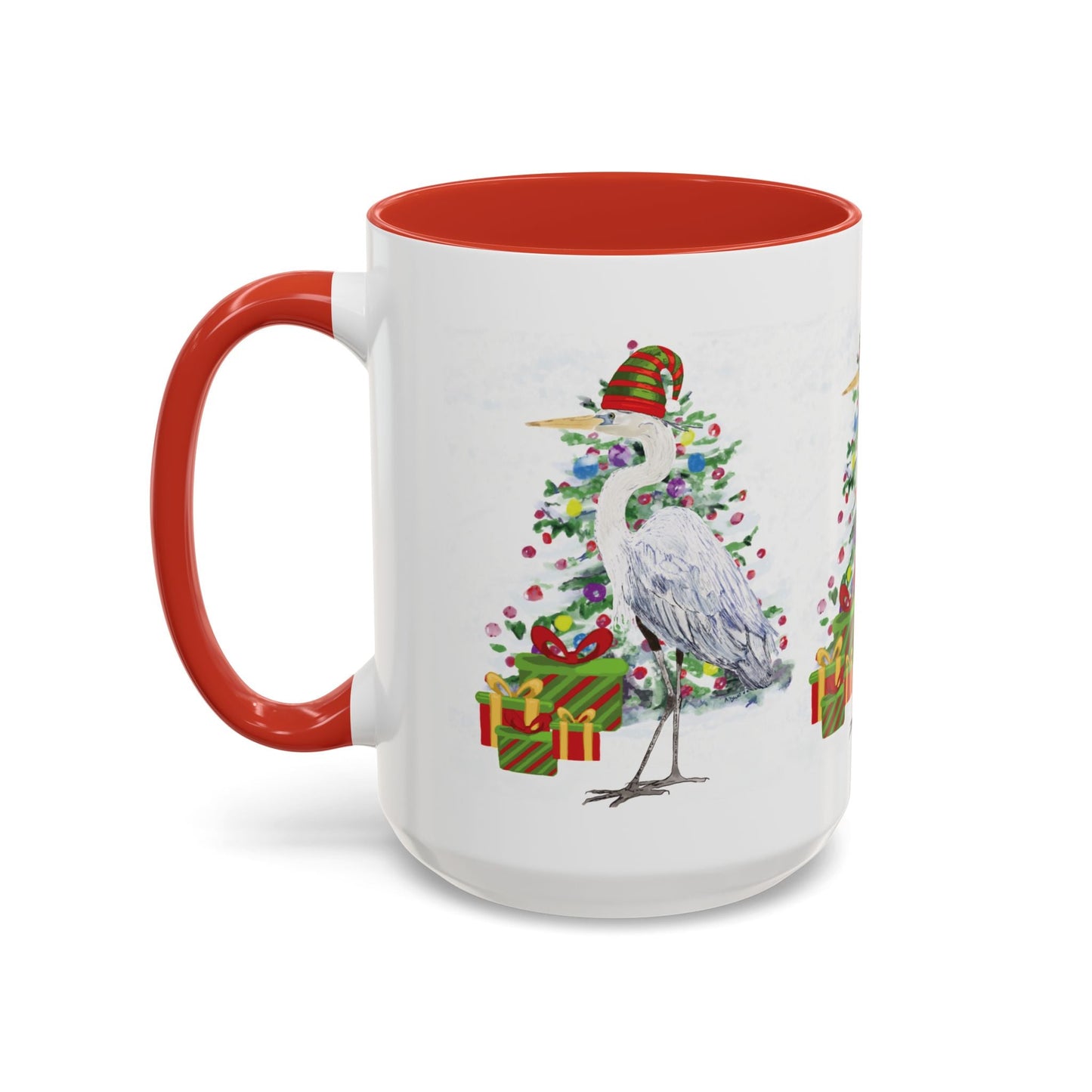 Coastal Egret Christmas Coffee Mug (11oz & 15oz) - Blue Cava