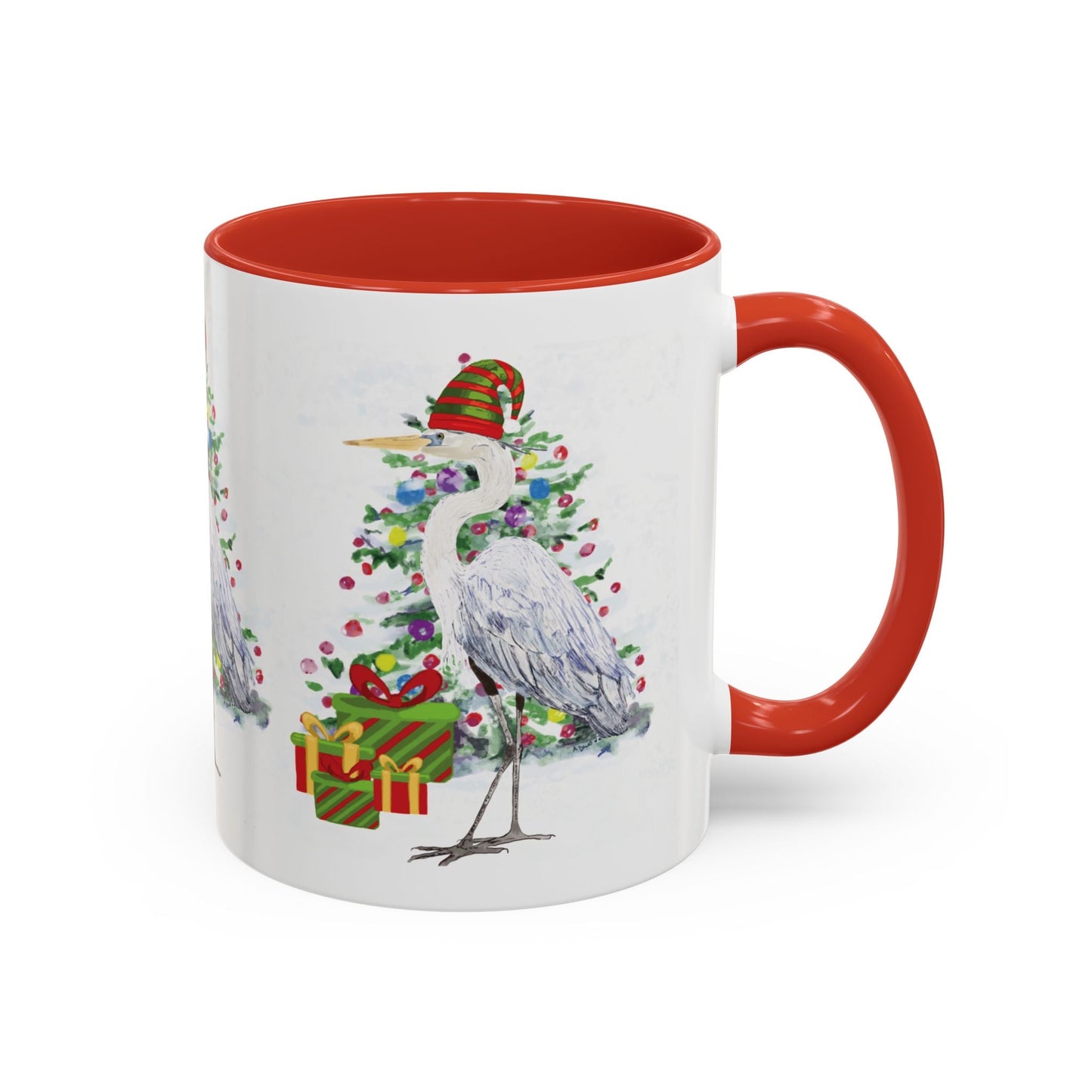 Coastal Egret Christmas Coffee Mug (11oz & 15oz) - Blue Cava