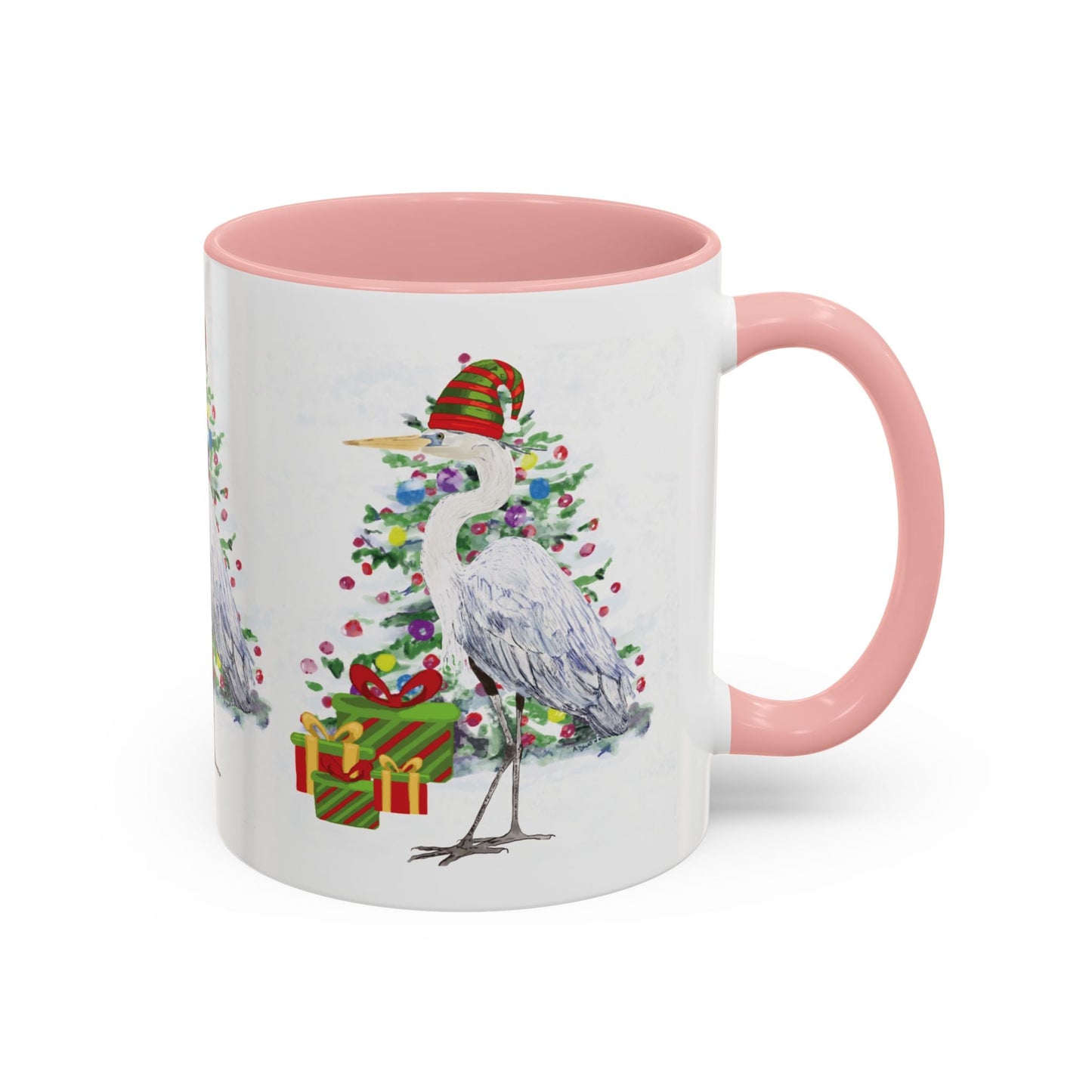 Coastal Egret Christmas Coffee Mug (11oz & 15oz) - Blue Cava