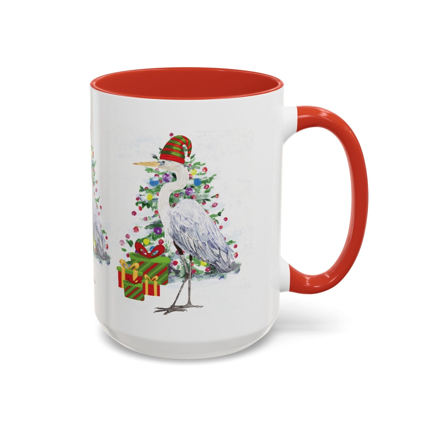 Coastal Egret Christmas Coffee Mug (11oz & 15oz) - Blue Cava