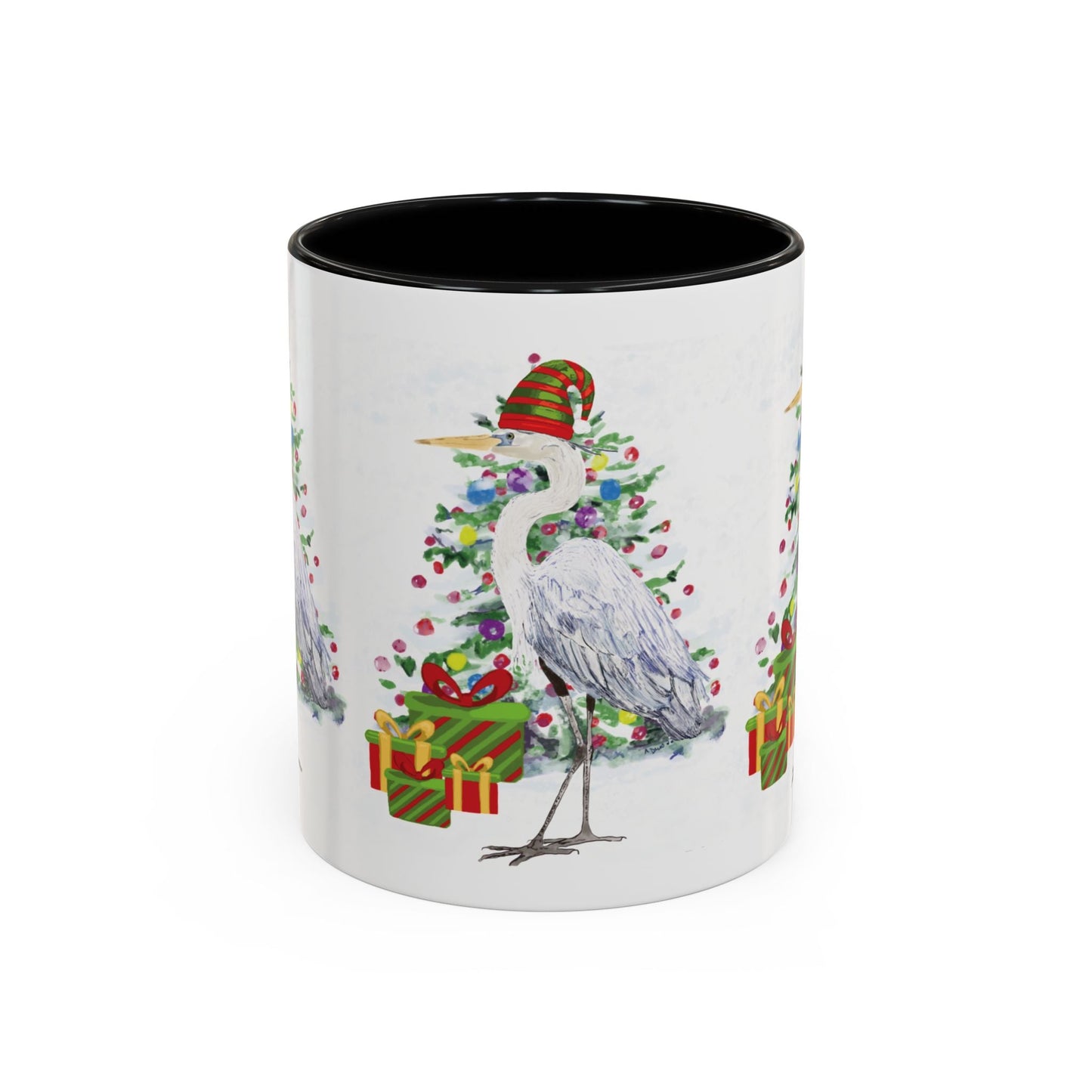 Coastal Egret Christmas Coffee Mug (11oz & 15oz) - Blue Cava
