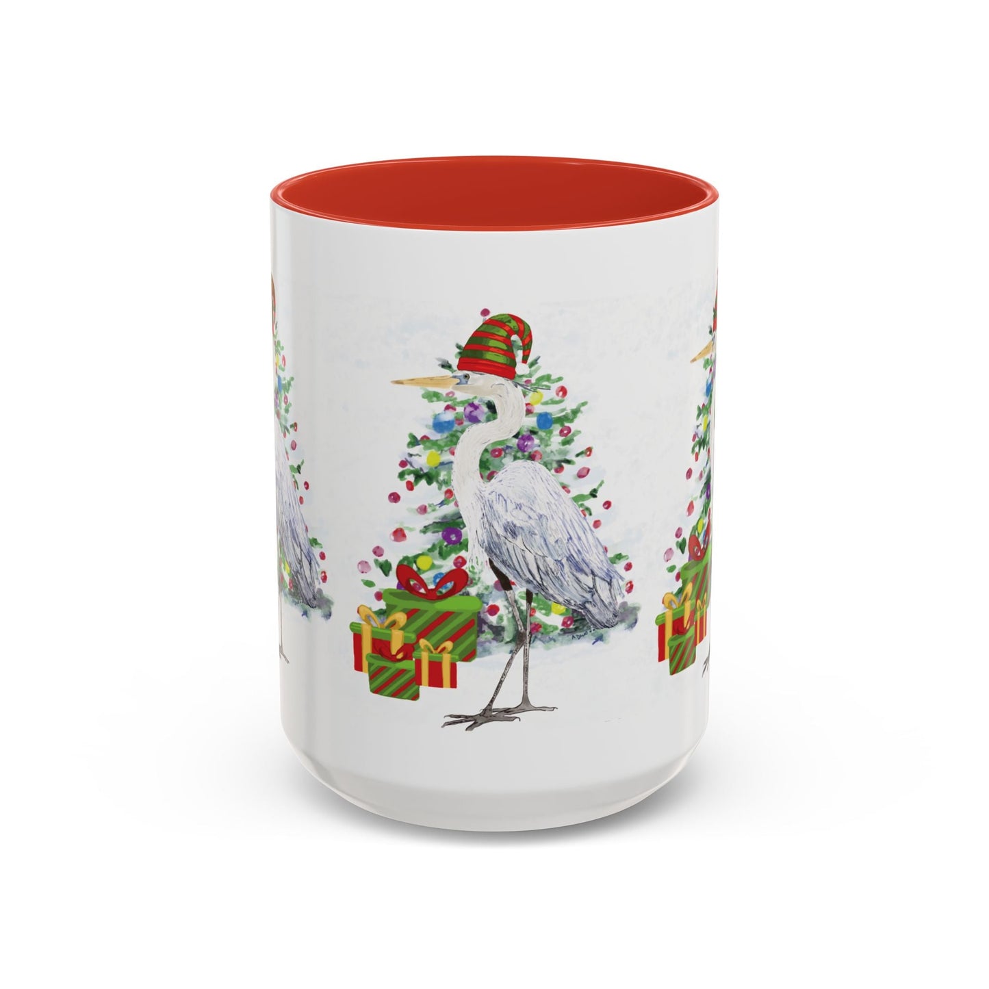 Coastal Egret Christmas Coffee Mug (11oz & 15oz) - Blue Cava