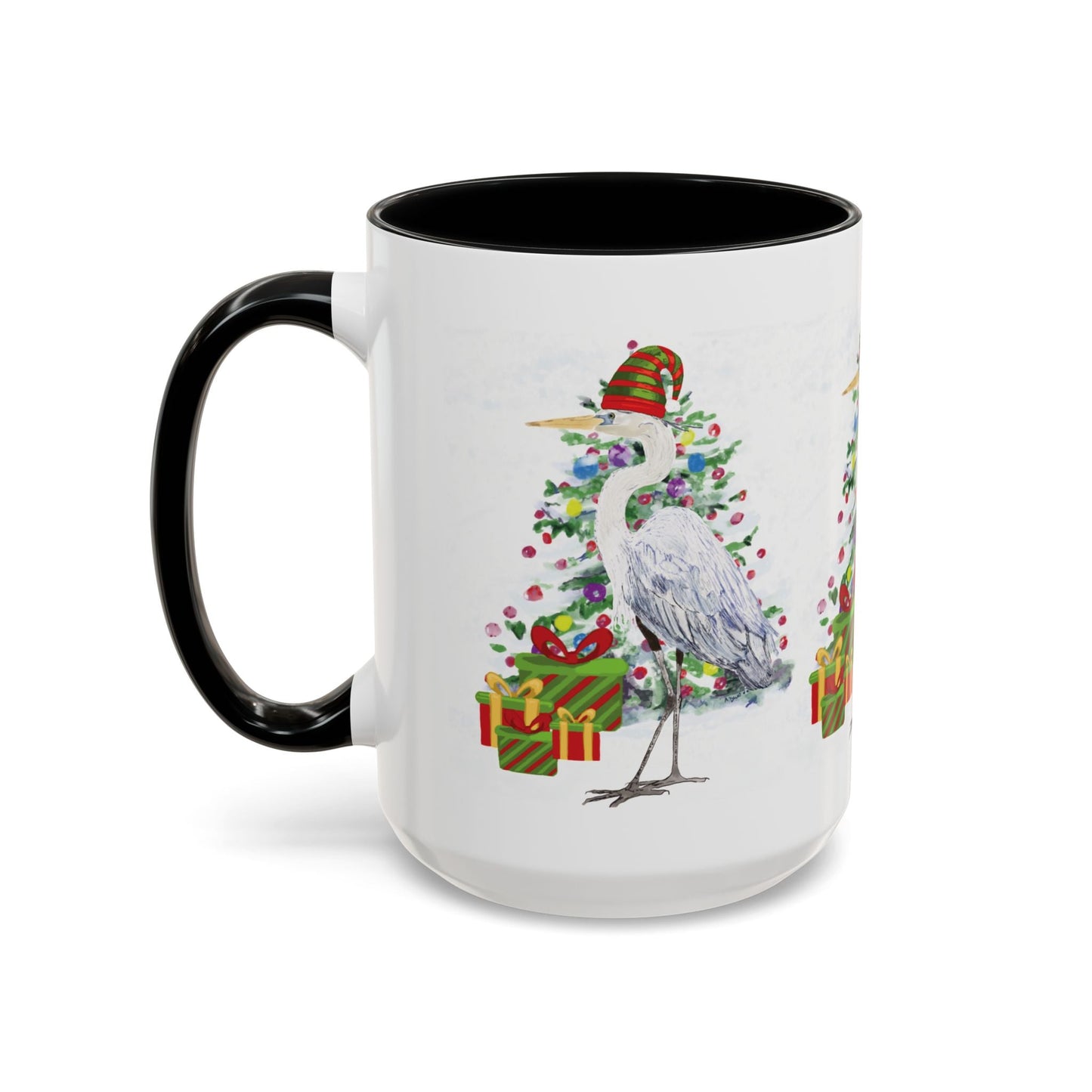 Coastal Egret Christmas Coffee Mug (11oz & 15oz) - Blue Cava