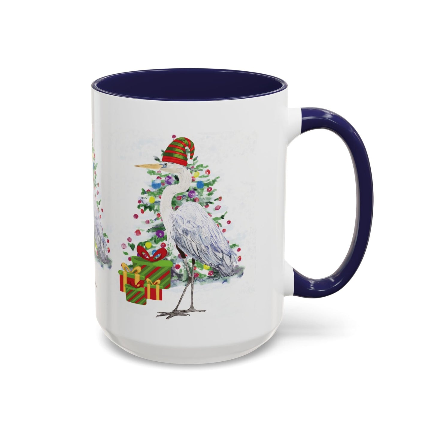 Coastal Egret Christmas Coffee Mug (11oz & 15oz) - Blue Cava