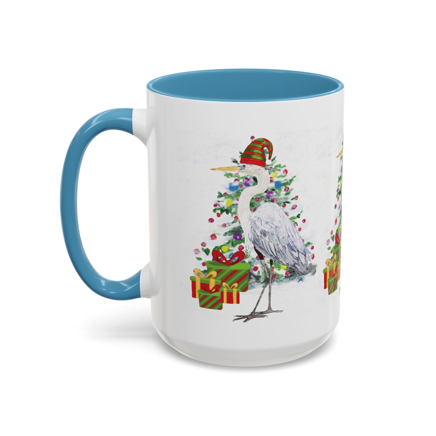 Coastal Egret Christmas Coffee Mug (11oz & 15oz) - Blue Cava