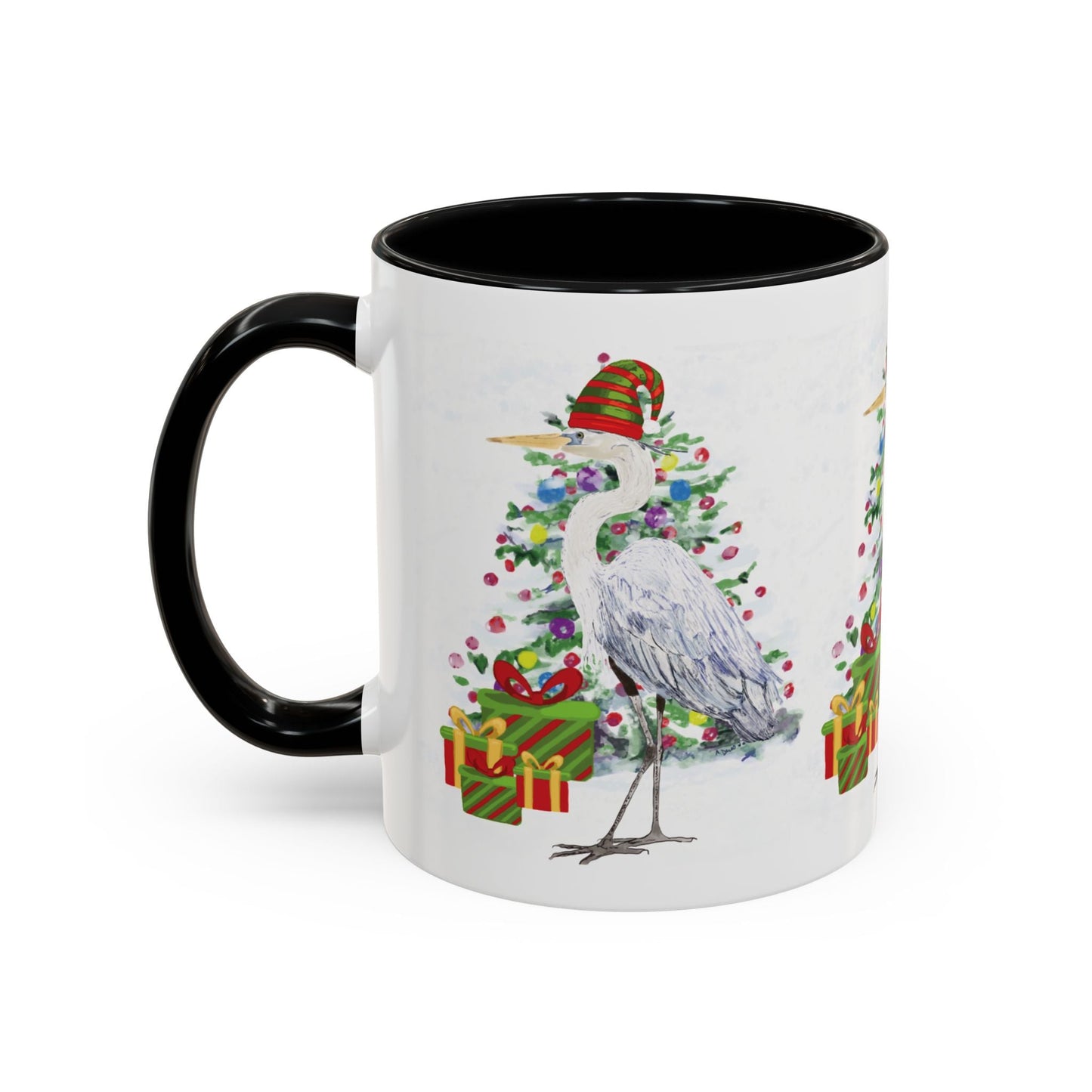 Coastal Egret Christmas Coffee Mug (11oz & 15oz) - Blue Cava