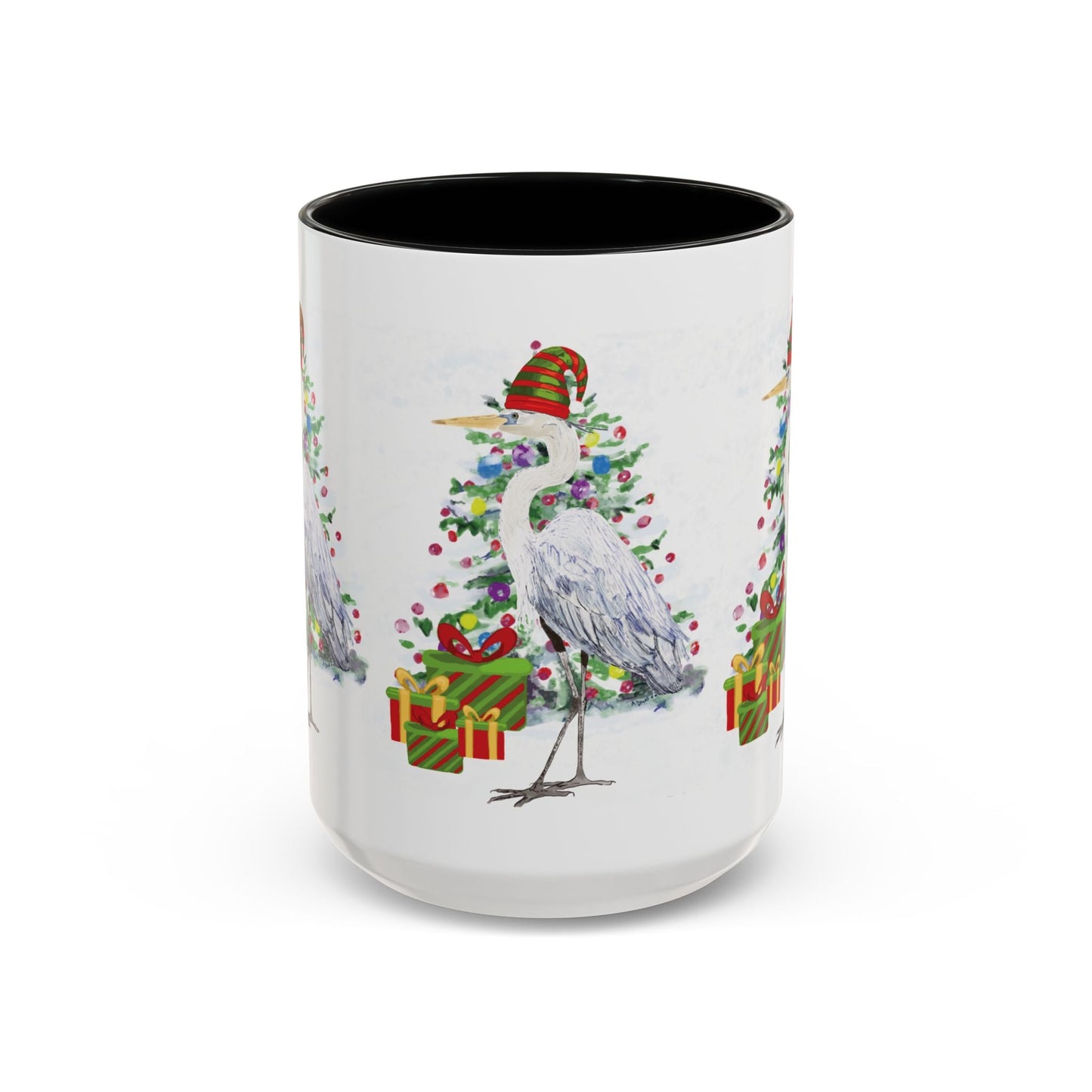 Coastal Egret Christmas Coffee Mug (11oz & 15oz) - Blue Cava