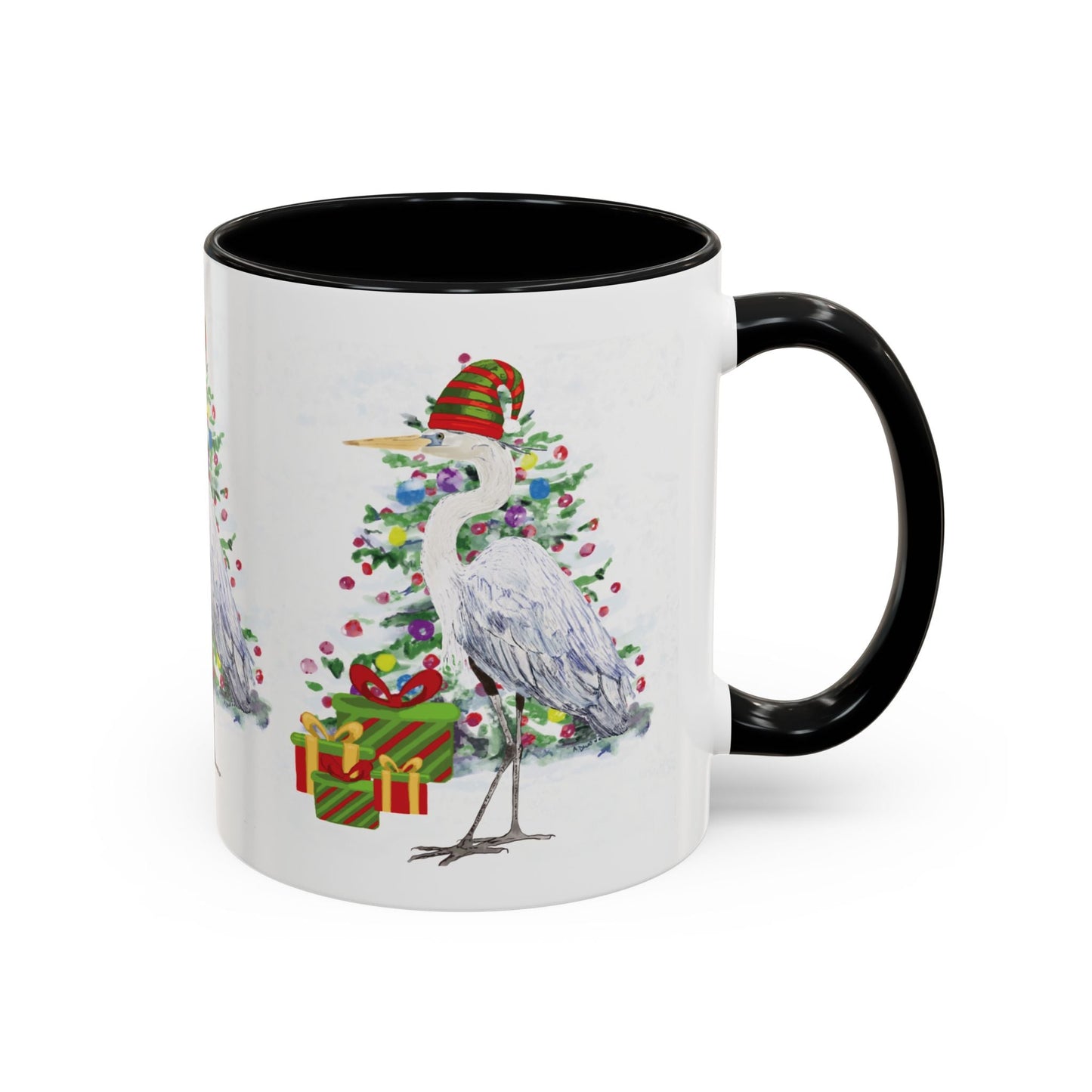 Coastal Egret Christmas Coffee Mug (11oz & 15oz) - Blue Cava