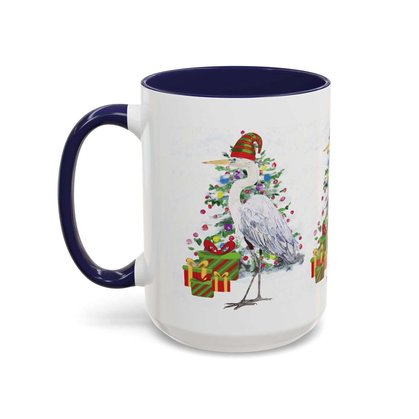 Coastal Egret Christmas Coffee Mug (11oz & 15oz) - Blue Cava