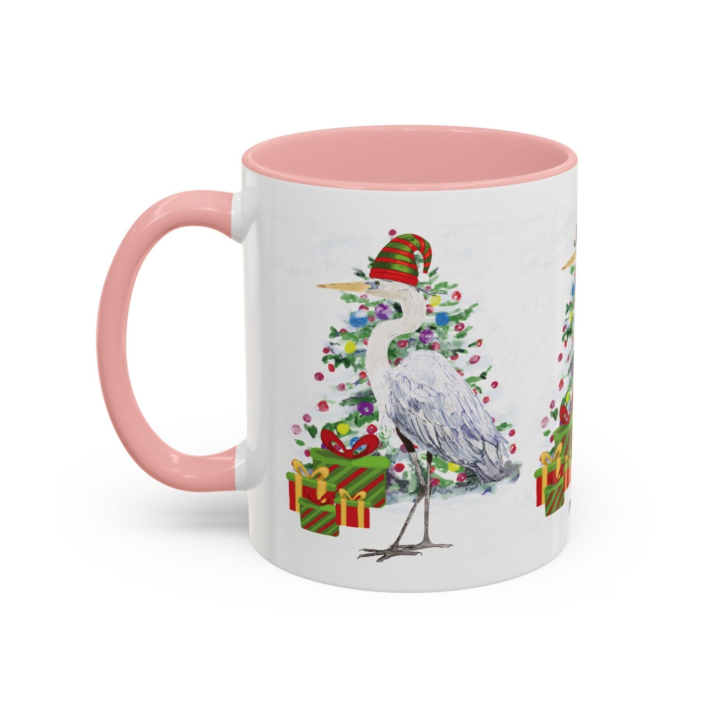 Coastal Egret Christmas Coffee Mug (11oz & 15oz) - Blue Cava