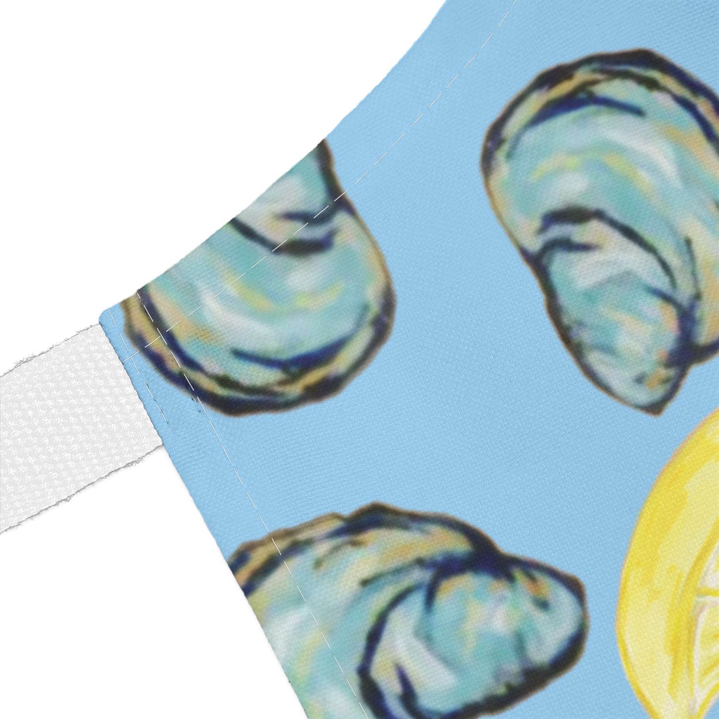 Coastal Oyster And Lemons Apron for Culinary Creators - Blue Cava